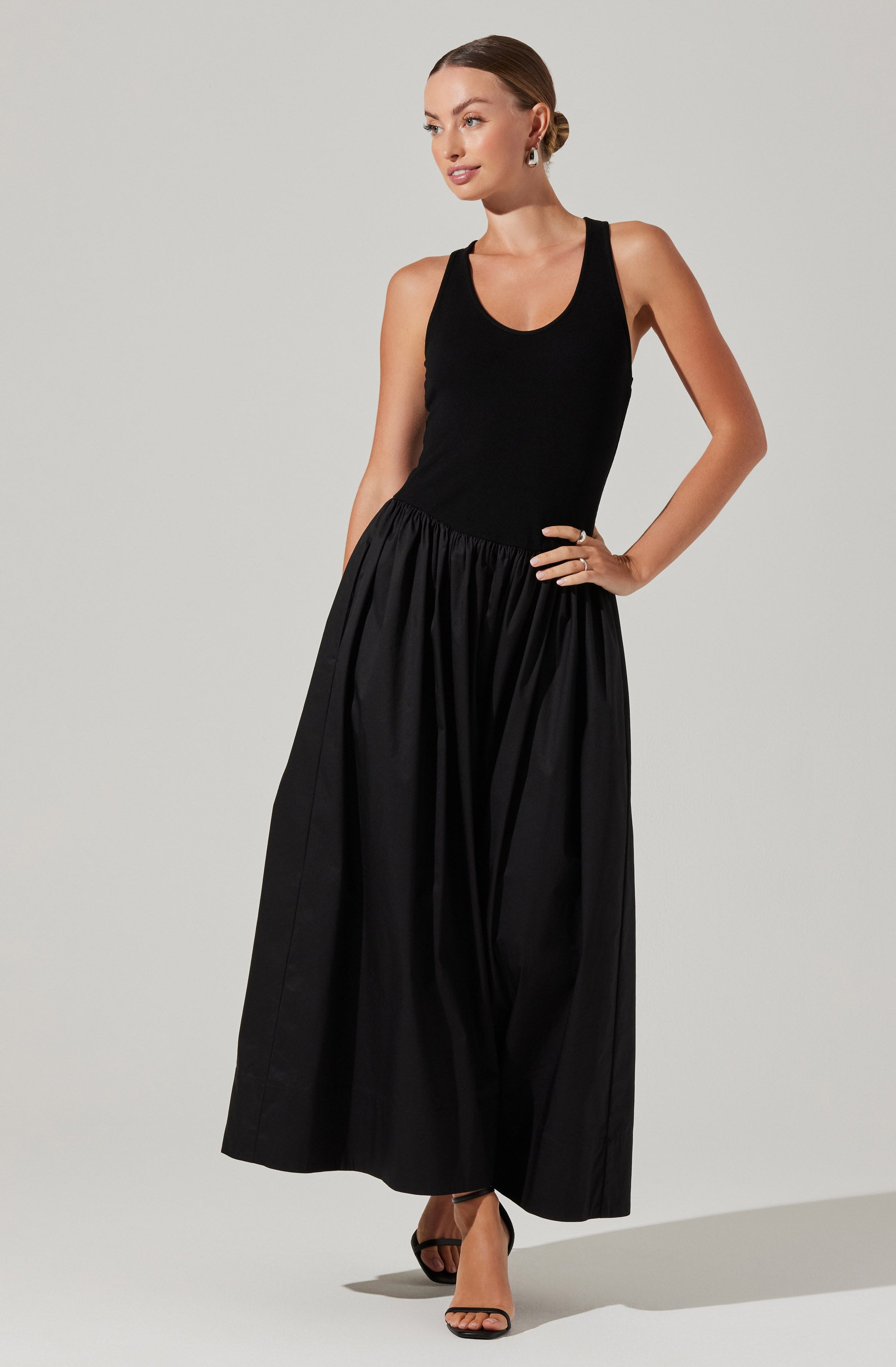 Zandra Mixed Media Maxi Dress-Aljck