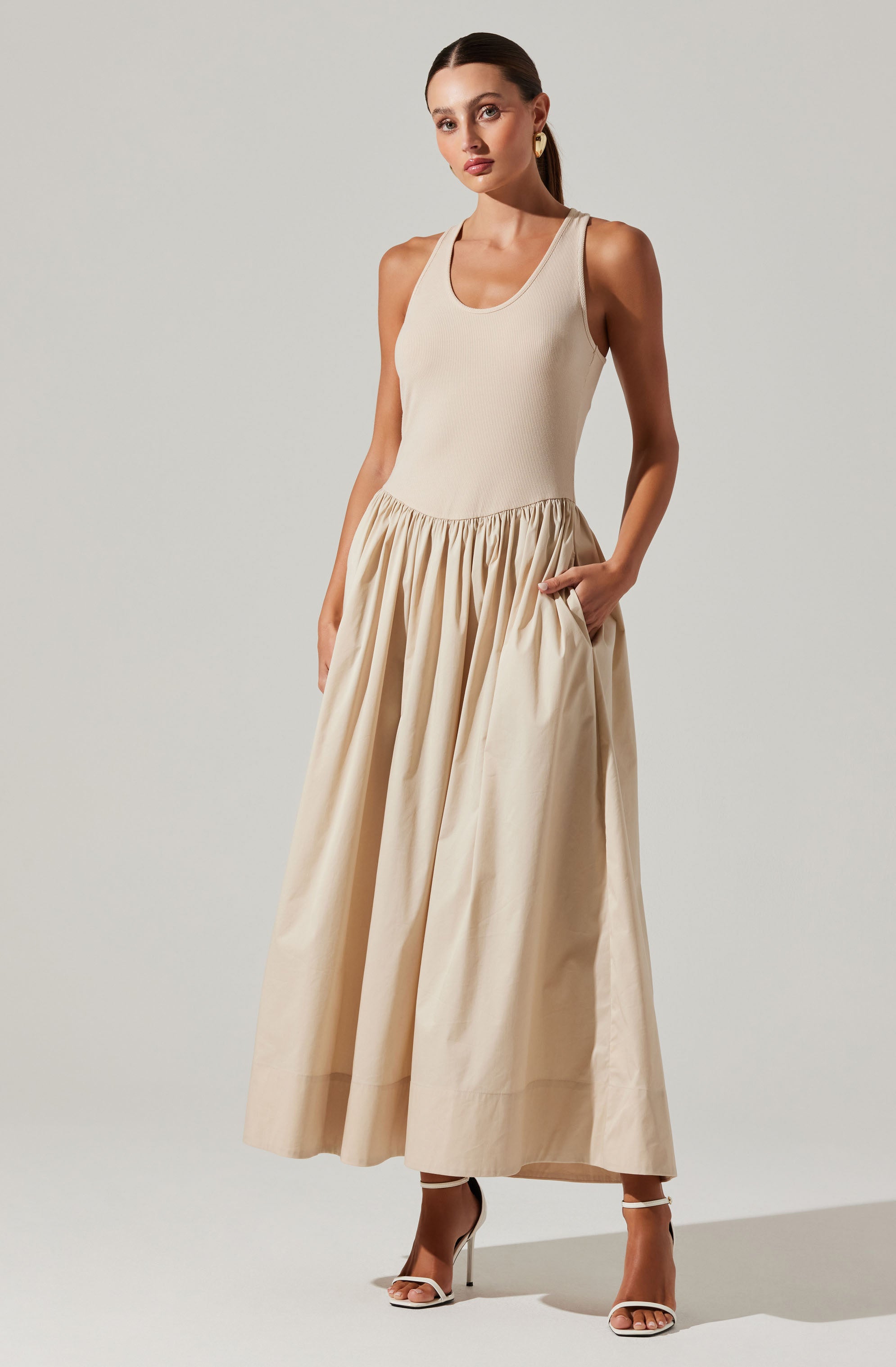 Zandra Mixed Media Maxi Dress-Aljck