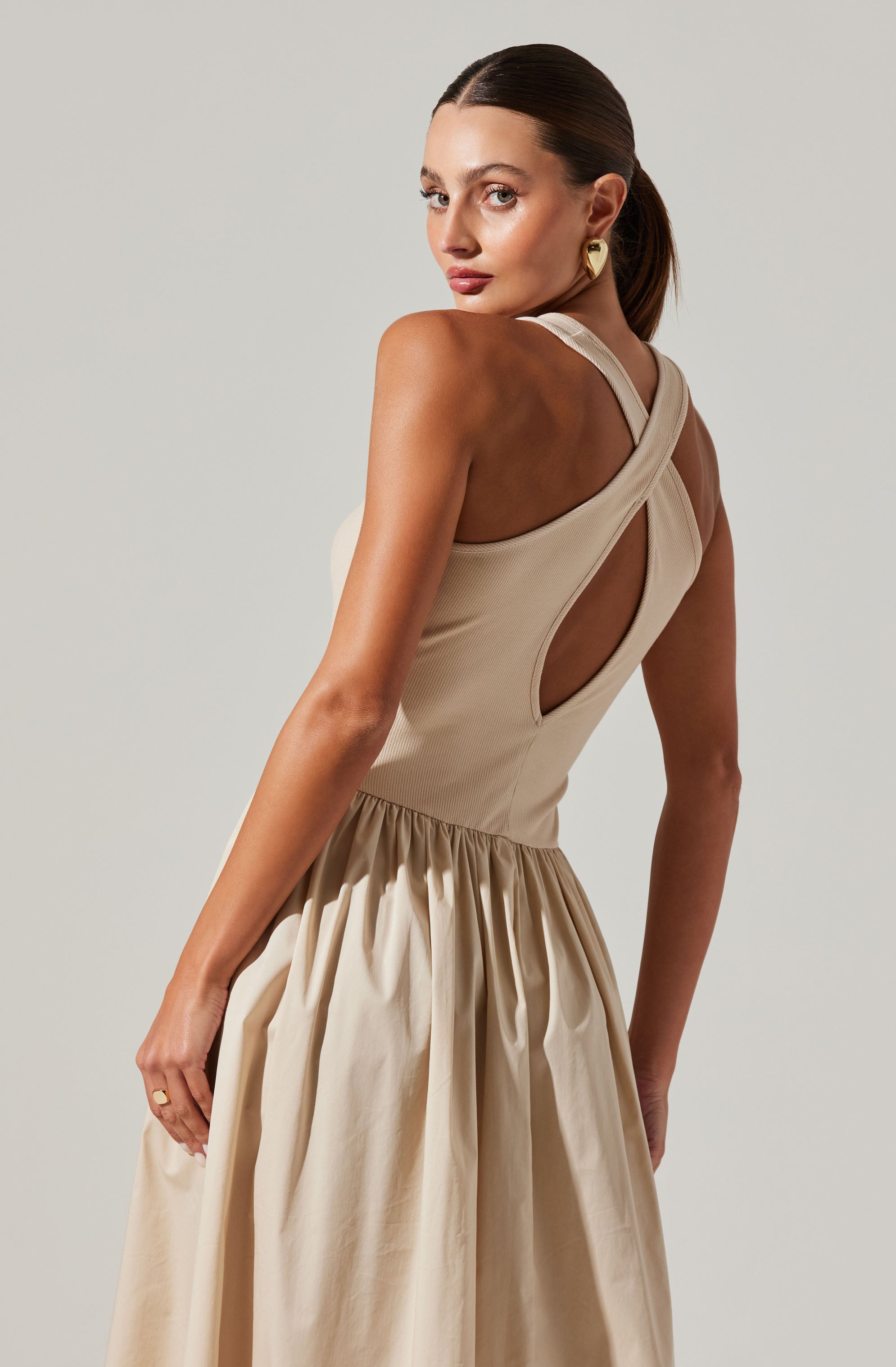 Zandra Mixed Media Maxi Dress-Aljck