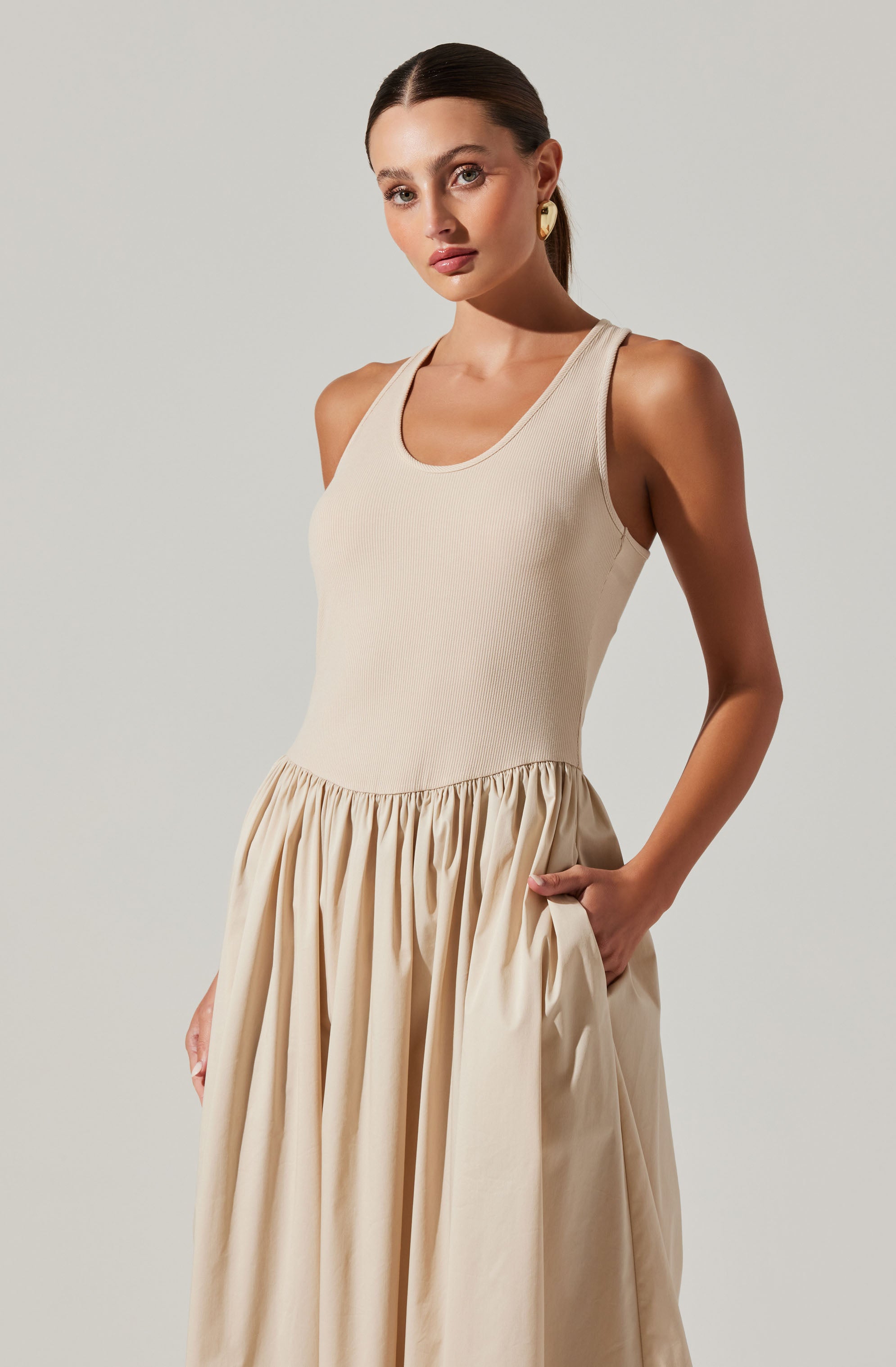 Zandra Mixed Media Maxi Dress-Aljck