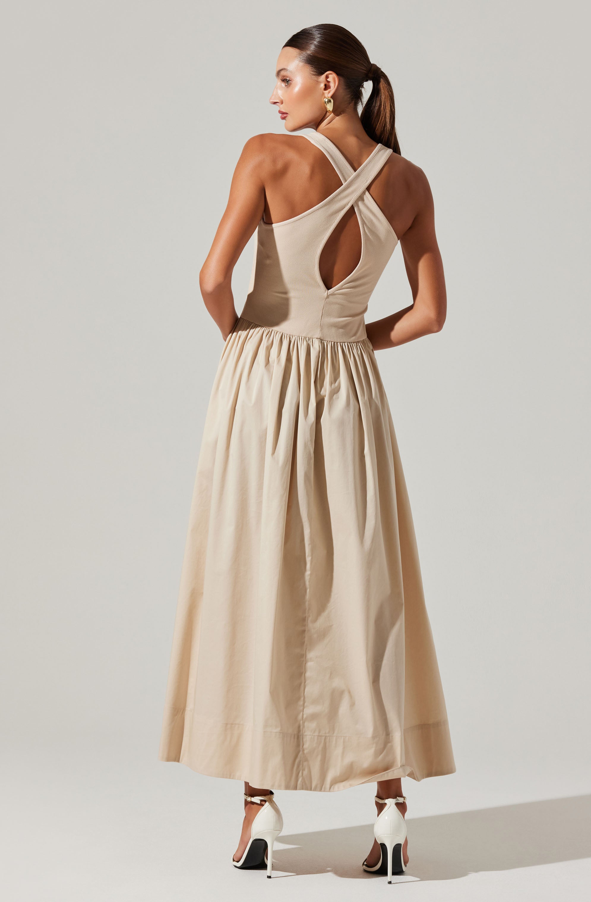 Zandra Mixed Media Maxi Dress-Aljck