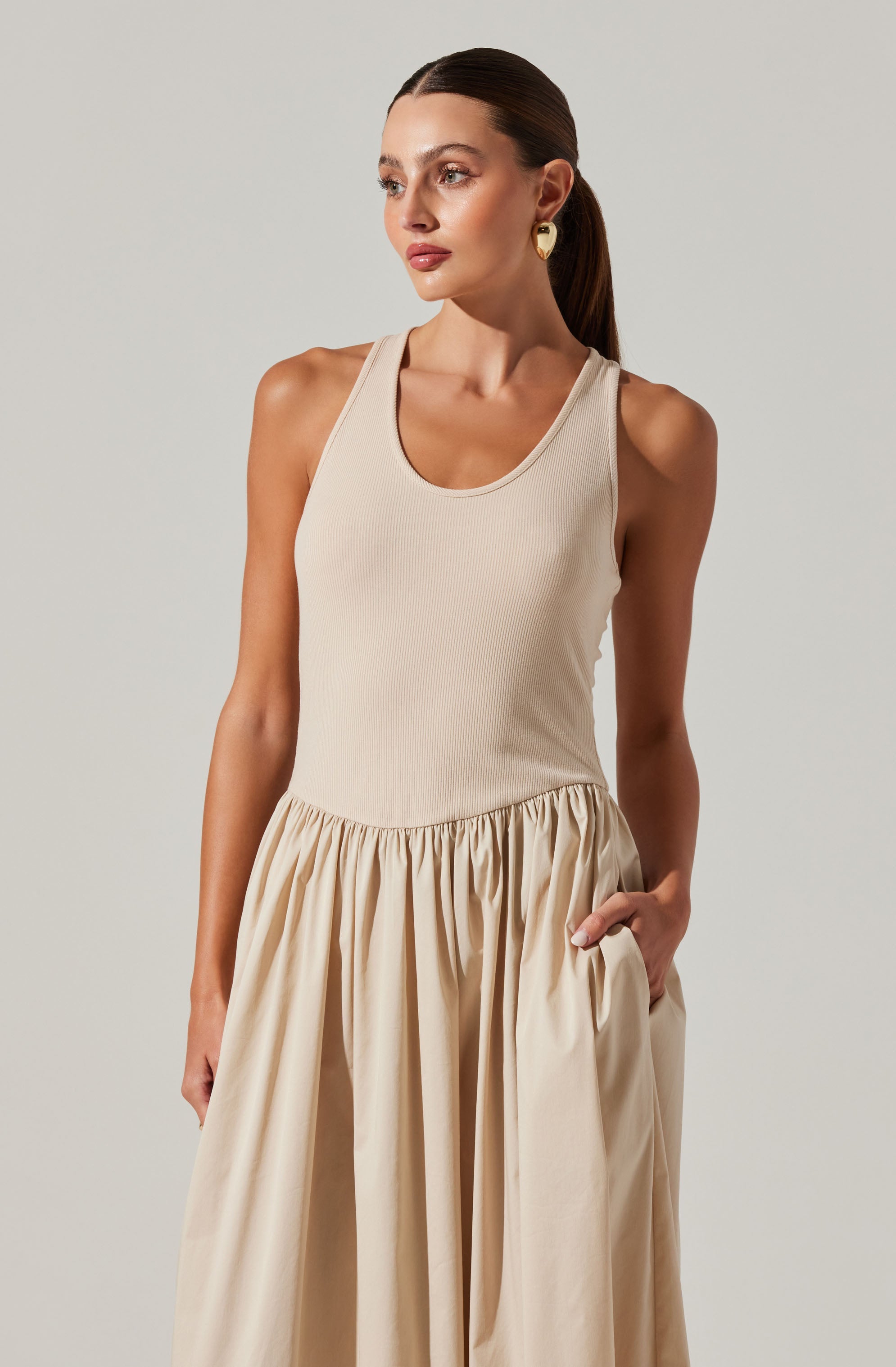 Zandra Mixed Media Maxi Dress-Aljck