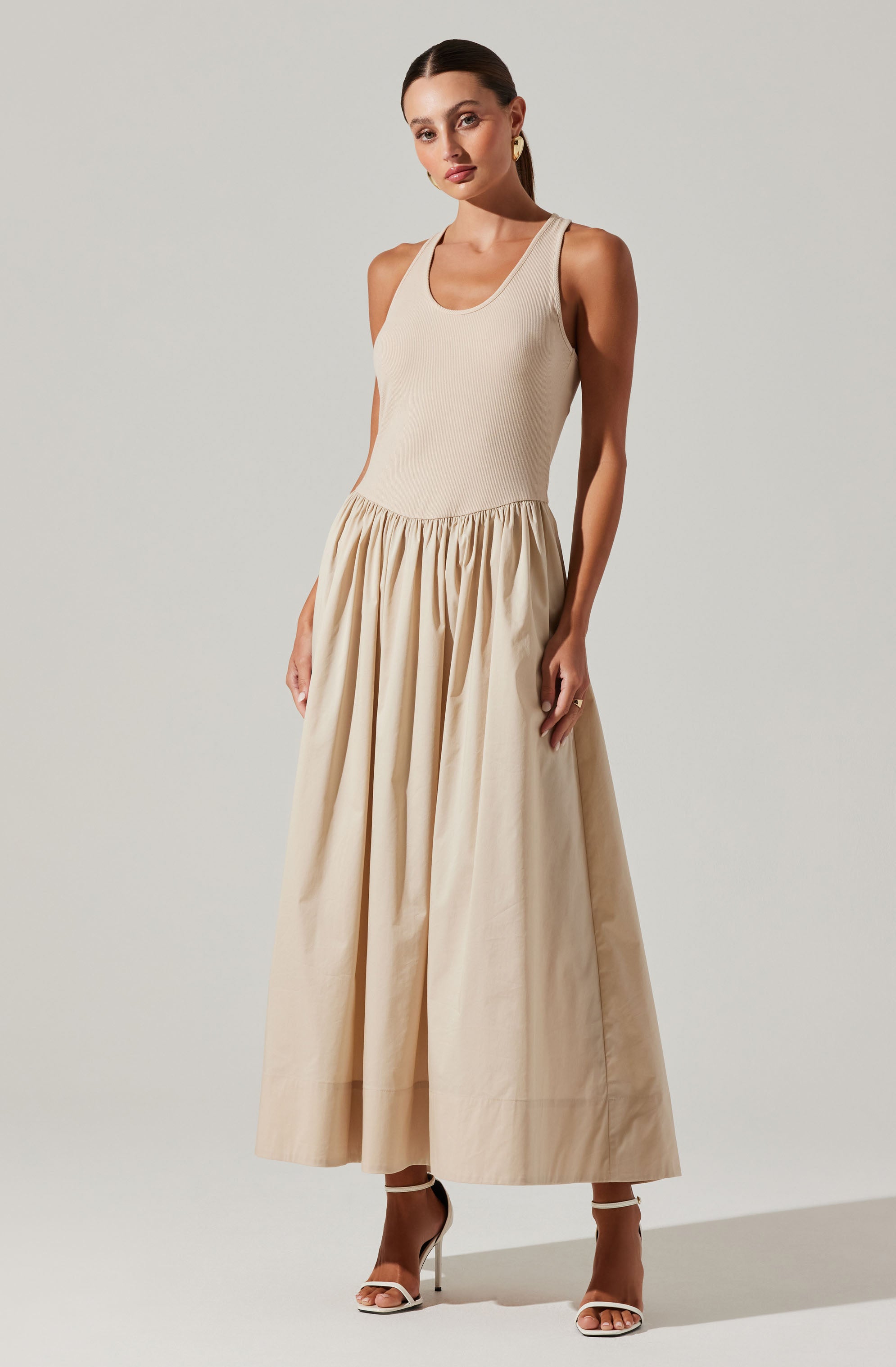 Zandra Mixed Media Maxi Dress-Aljck