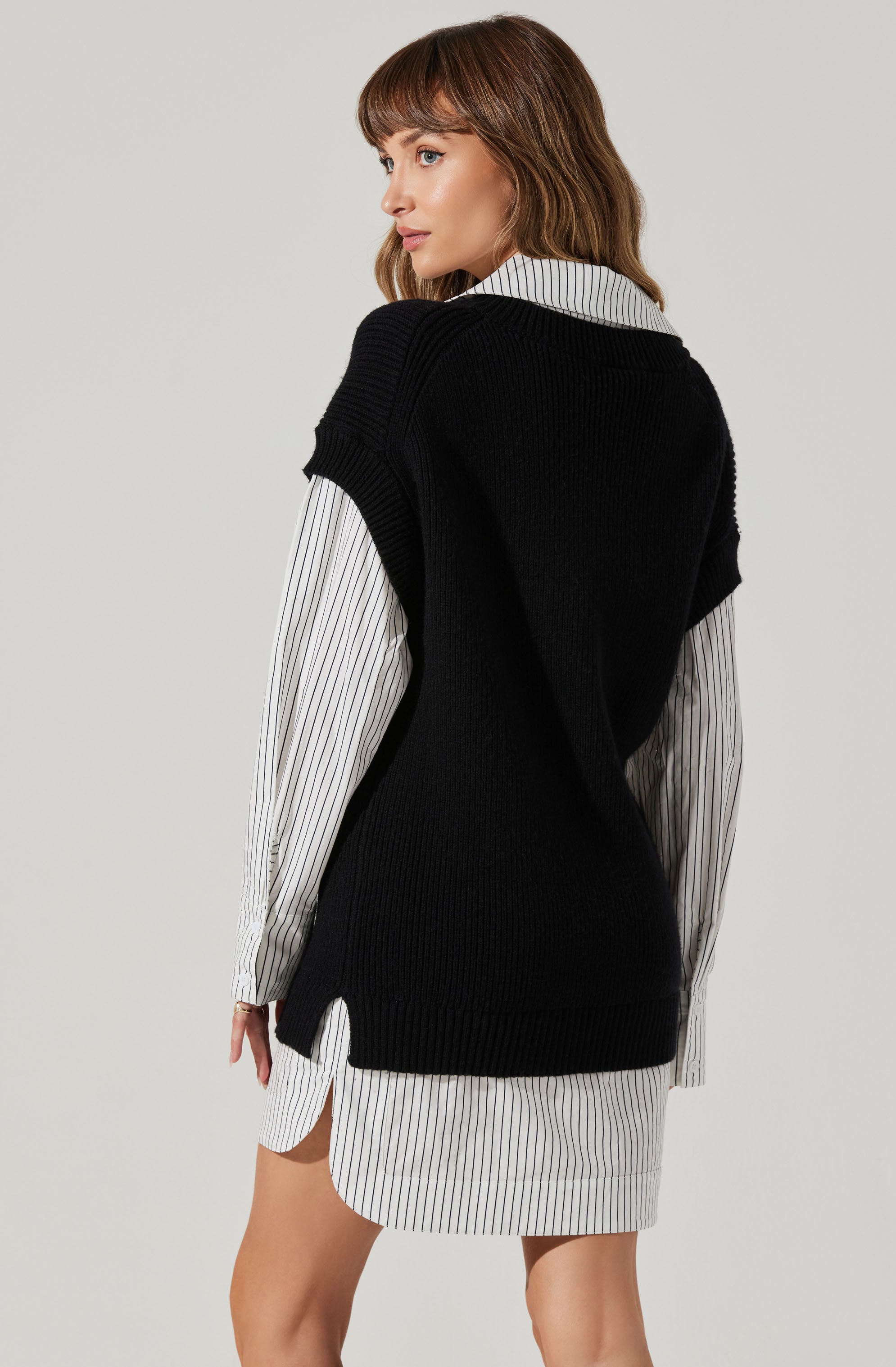 Ishilly Layered Sweater Dress-Aljck