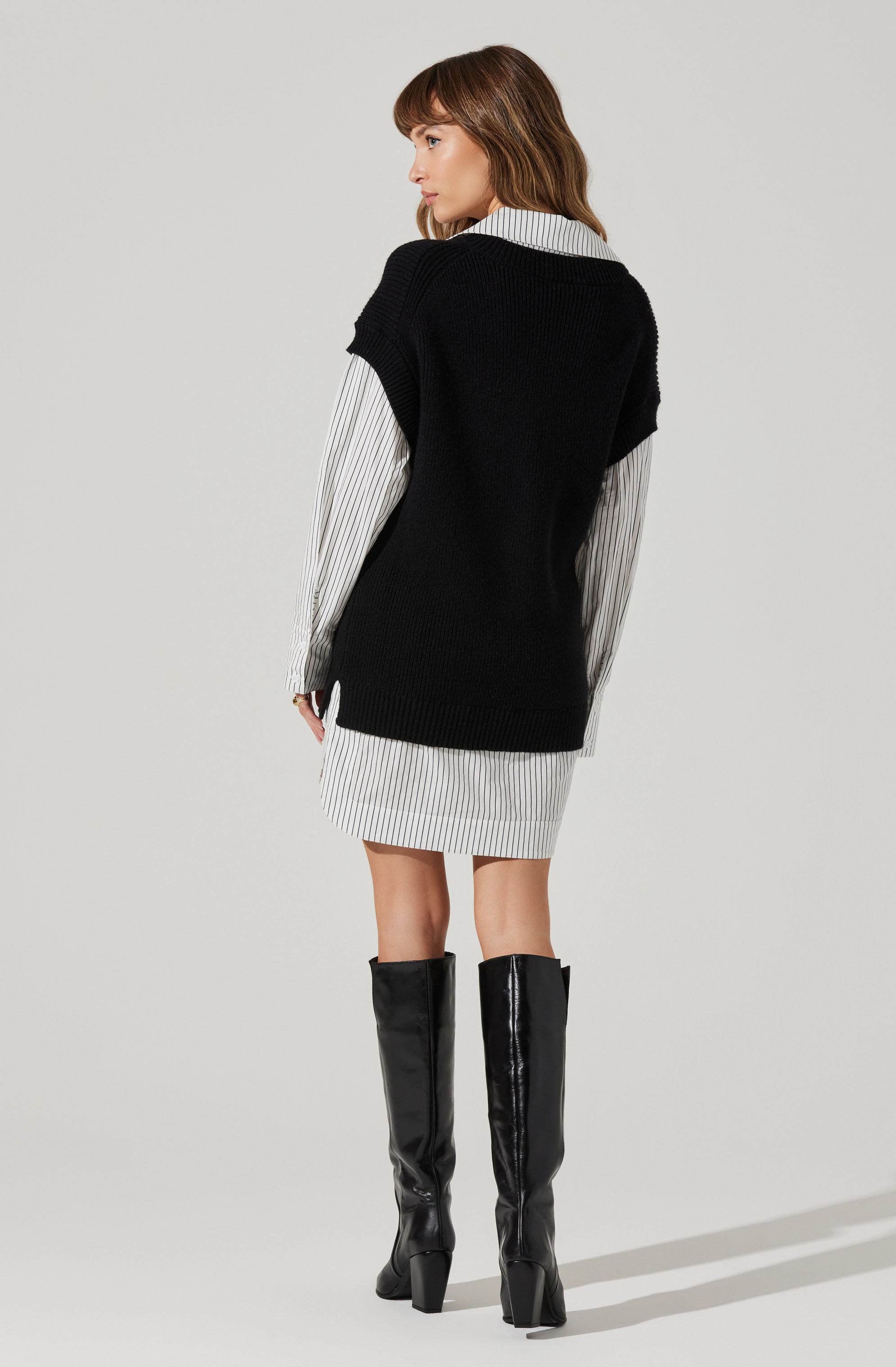 Ishilly Layered Sweater Dress-Aljck