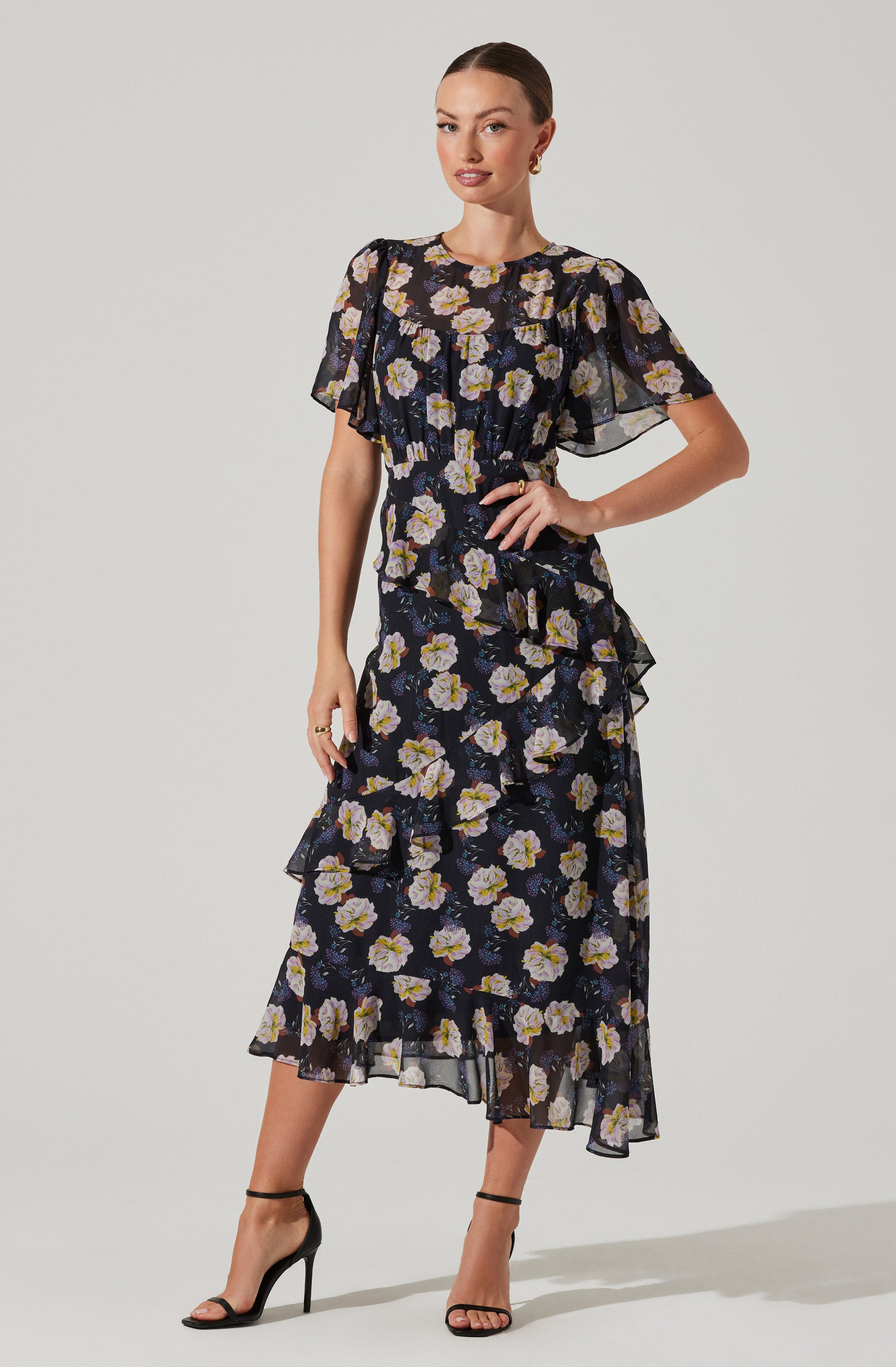 Floramae Floral Midi Dress-Aljck