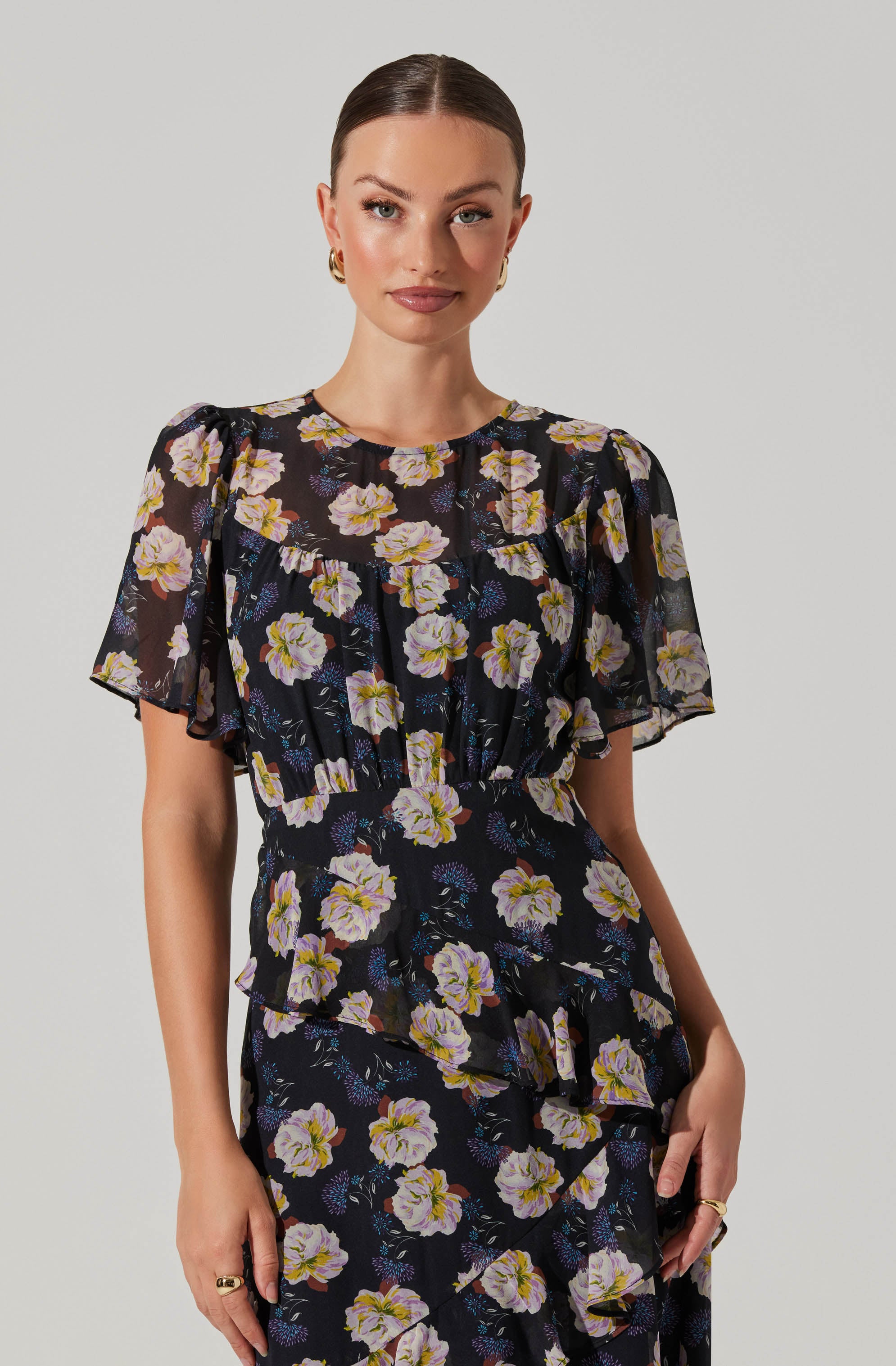 Floramae Floral Midi Dress-Aljck