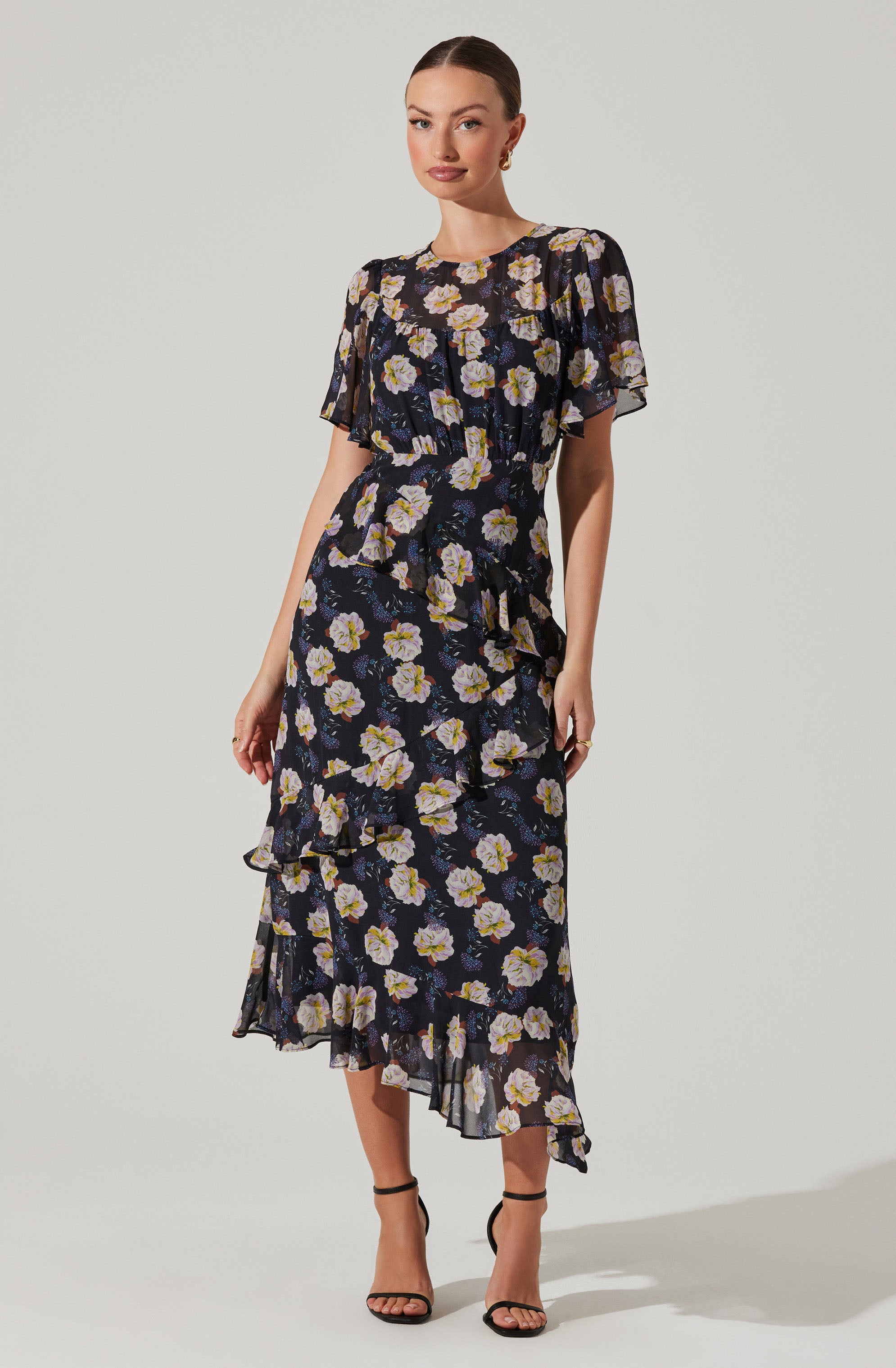 Floramae Floral Midi Dress-Aljck