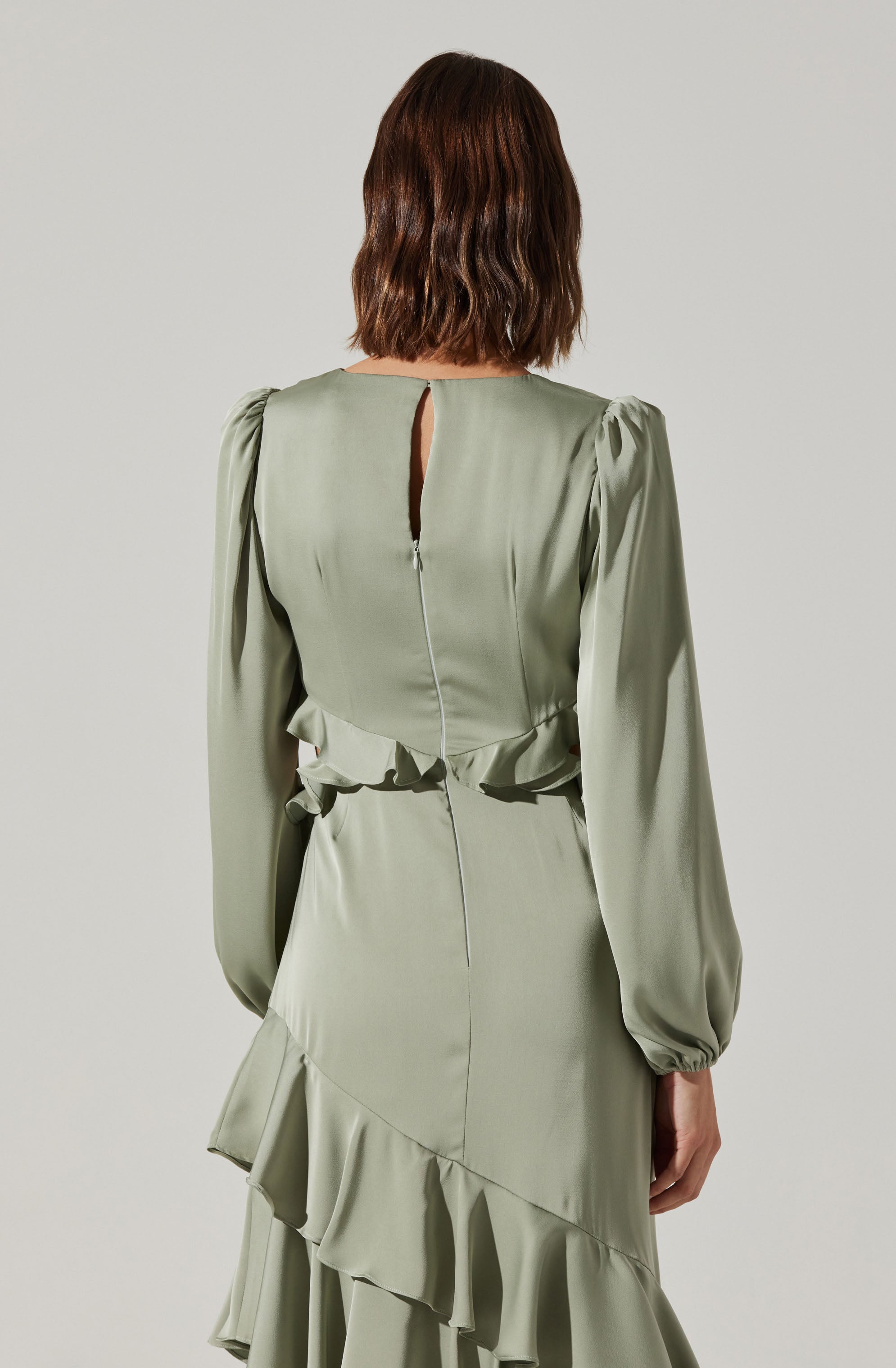 Biella Ruffle Detail Maxi Dress-Aljck