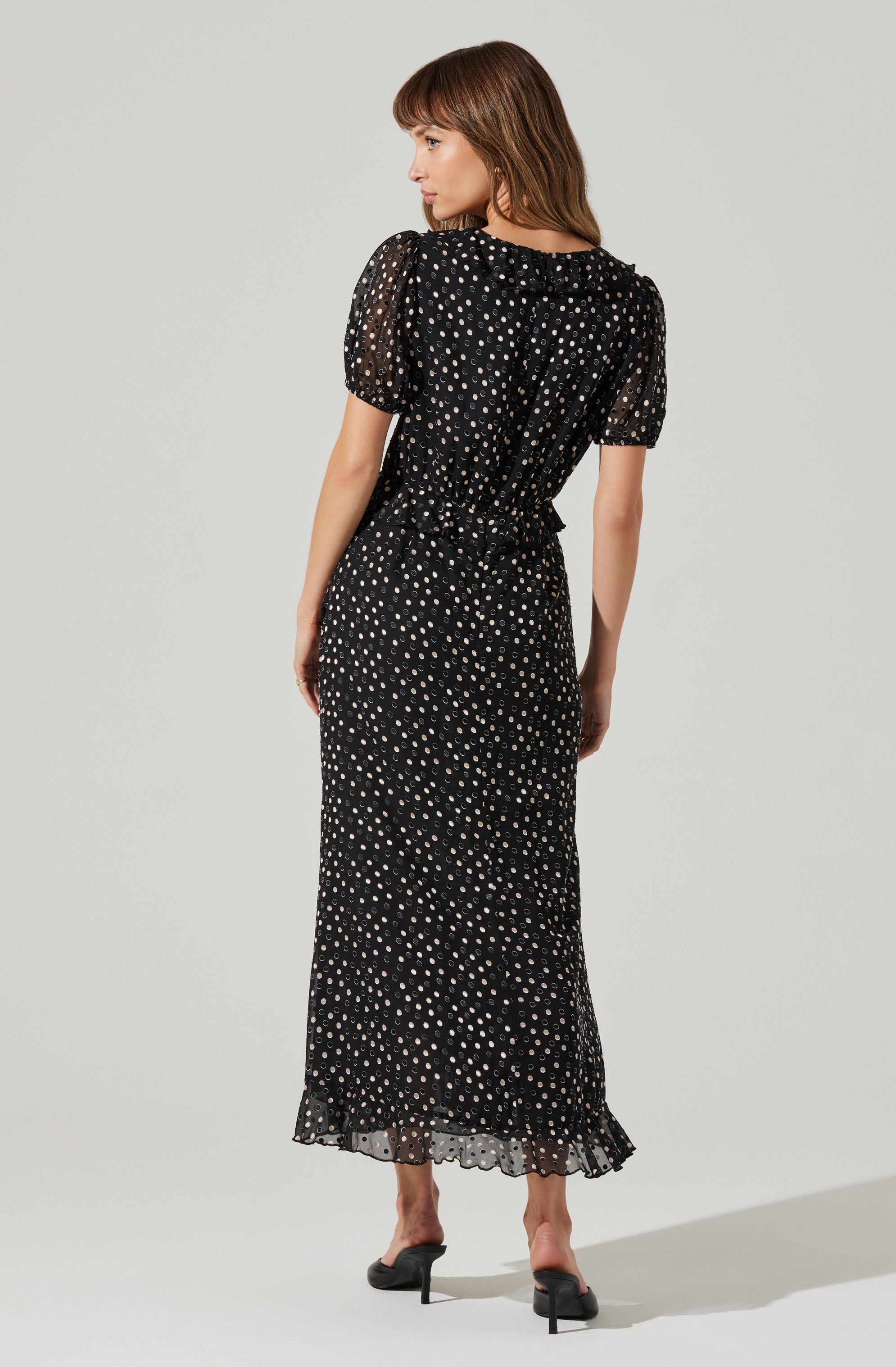 Bennet Polka Dot Midi Dress-Aljck