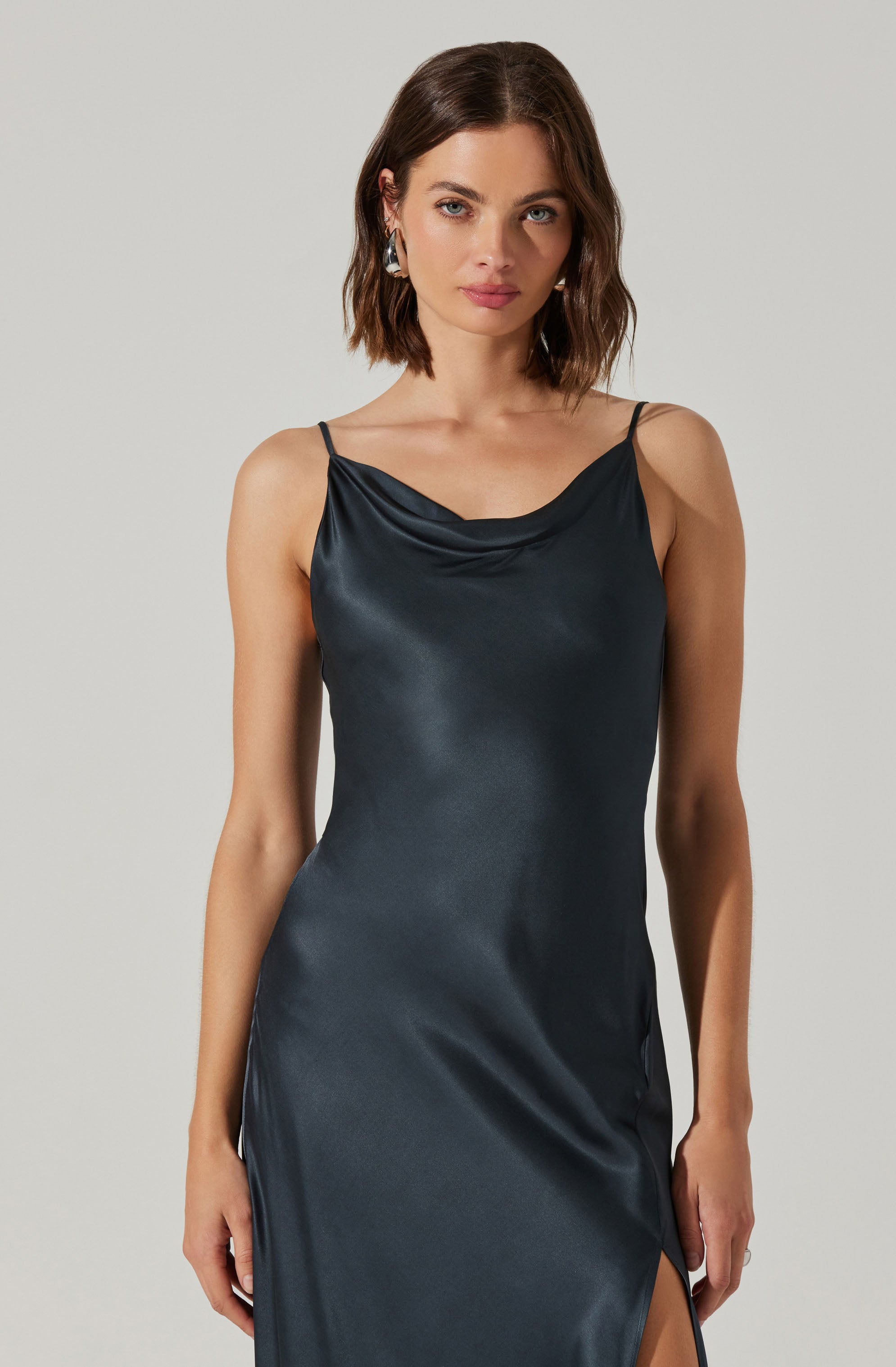 Glynis Cowl Neck Midi Dress-Aljck