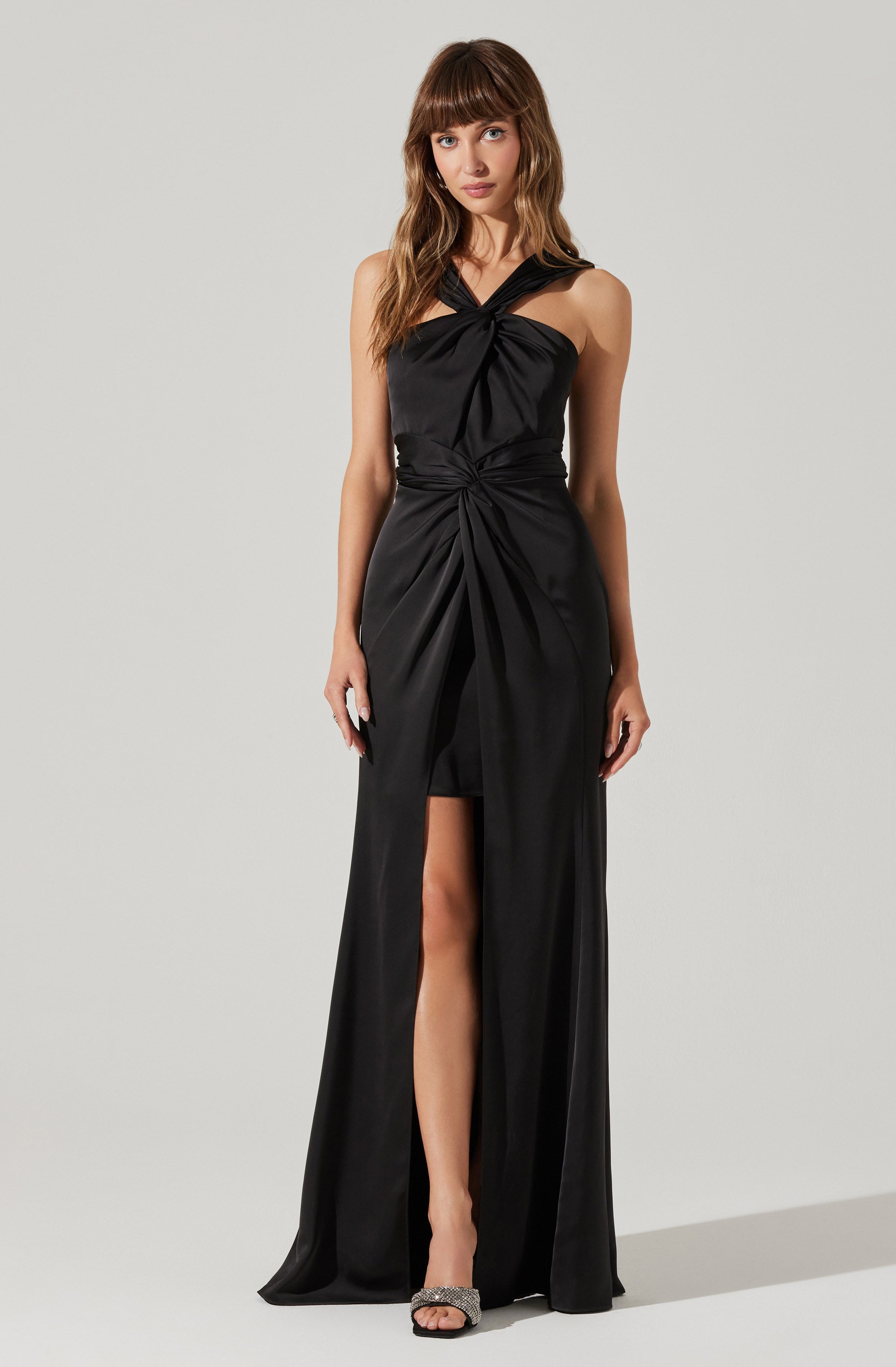 Georgiana Halter Neck Maxi Dress-Aljck