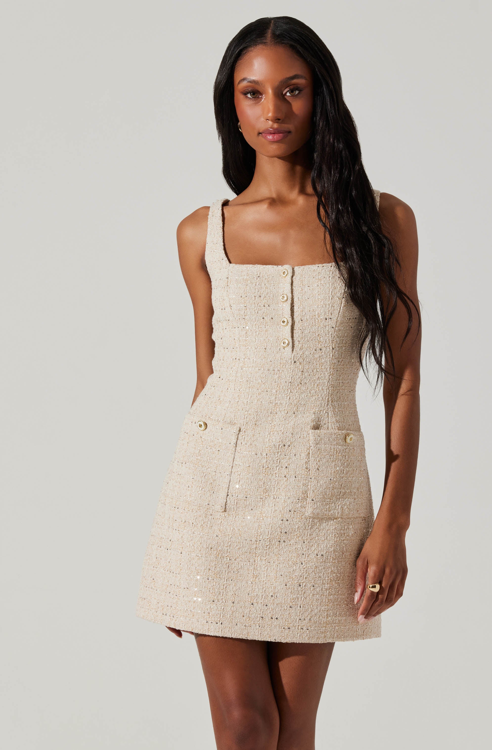 Deanna Tweed Mini Dress-Aljck