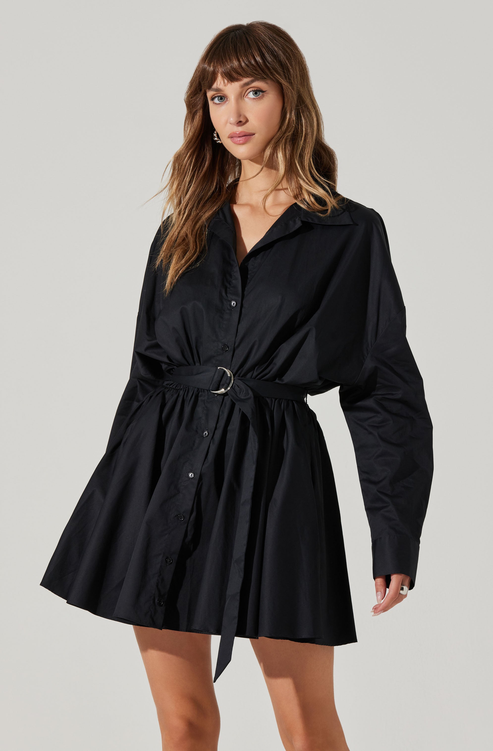 Winica Belted Mini Shirtdress-Aljck