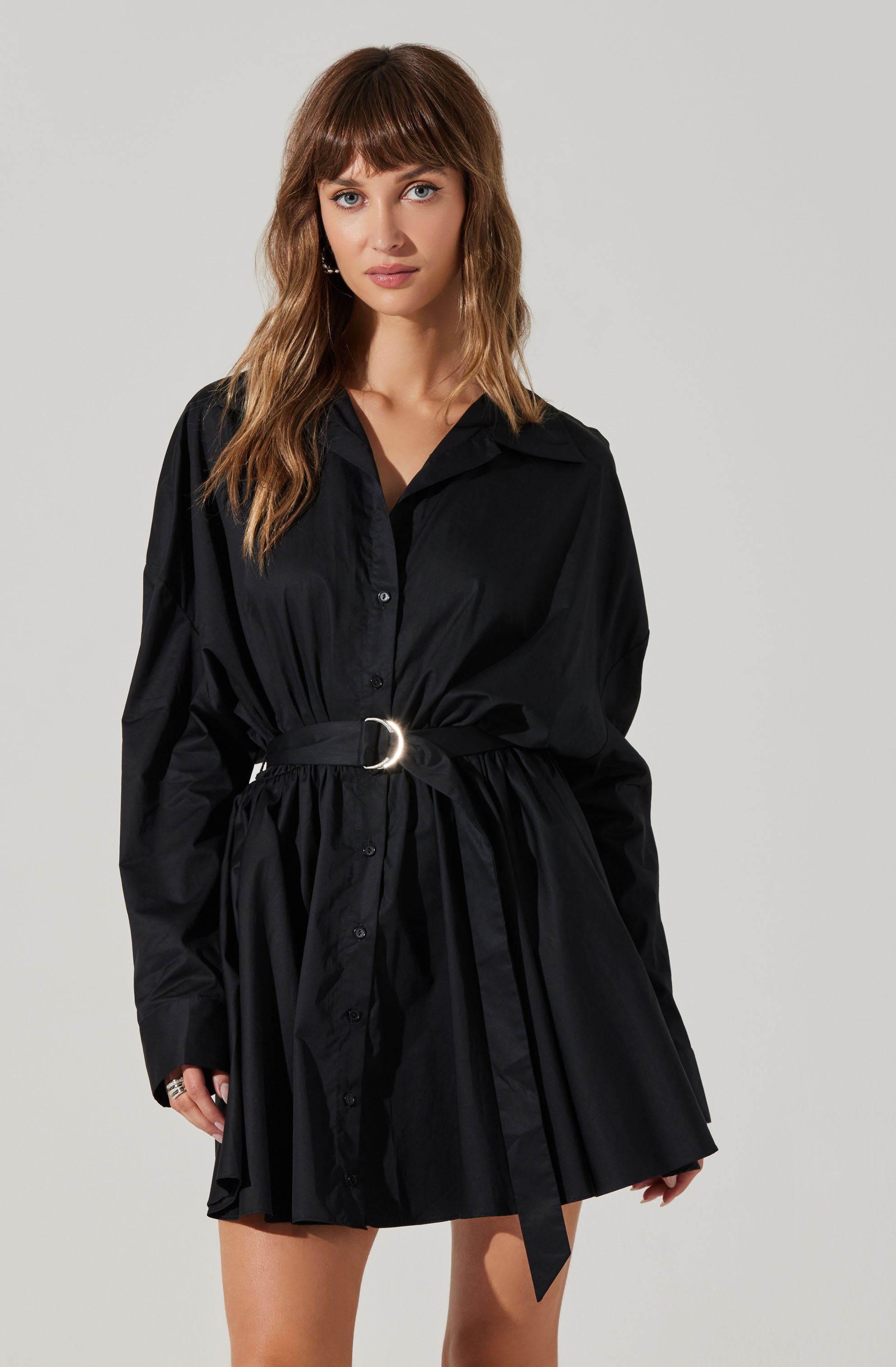 Winica Belted Mini Shirtdress-Aljck
