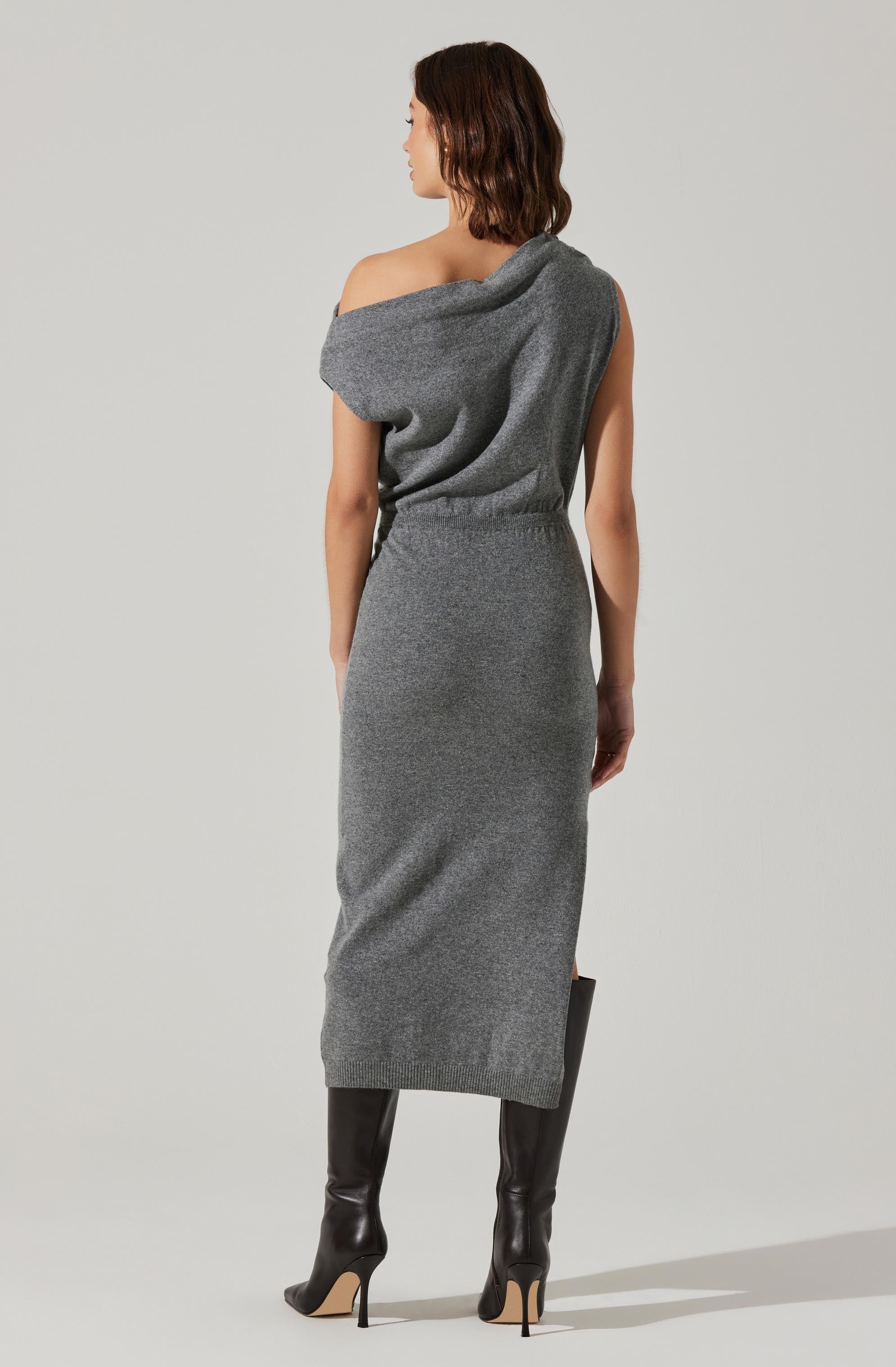 Val One Shoulder Sweater Dress-Aljck
