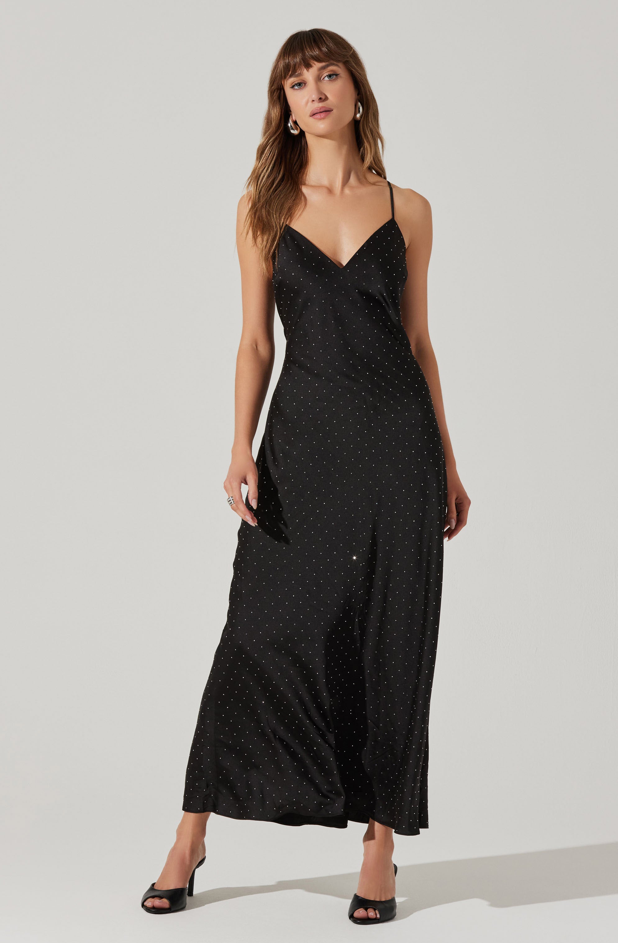 Bonney Rhinestone Maxi Slip Dress-Aljck