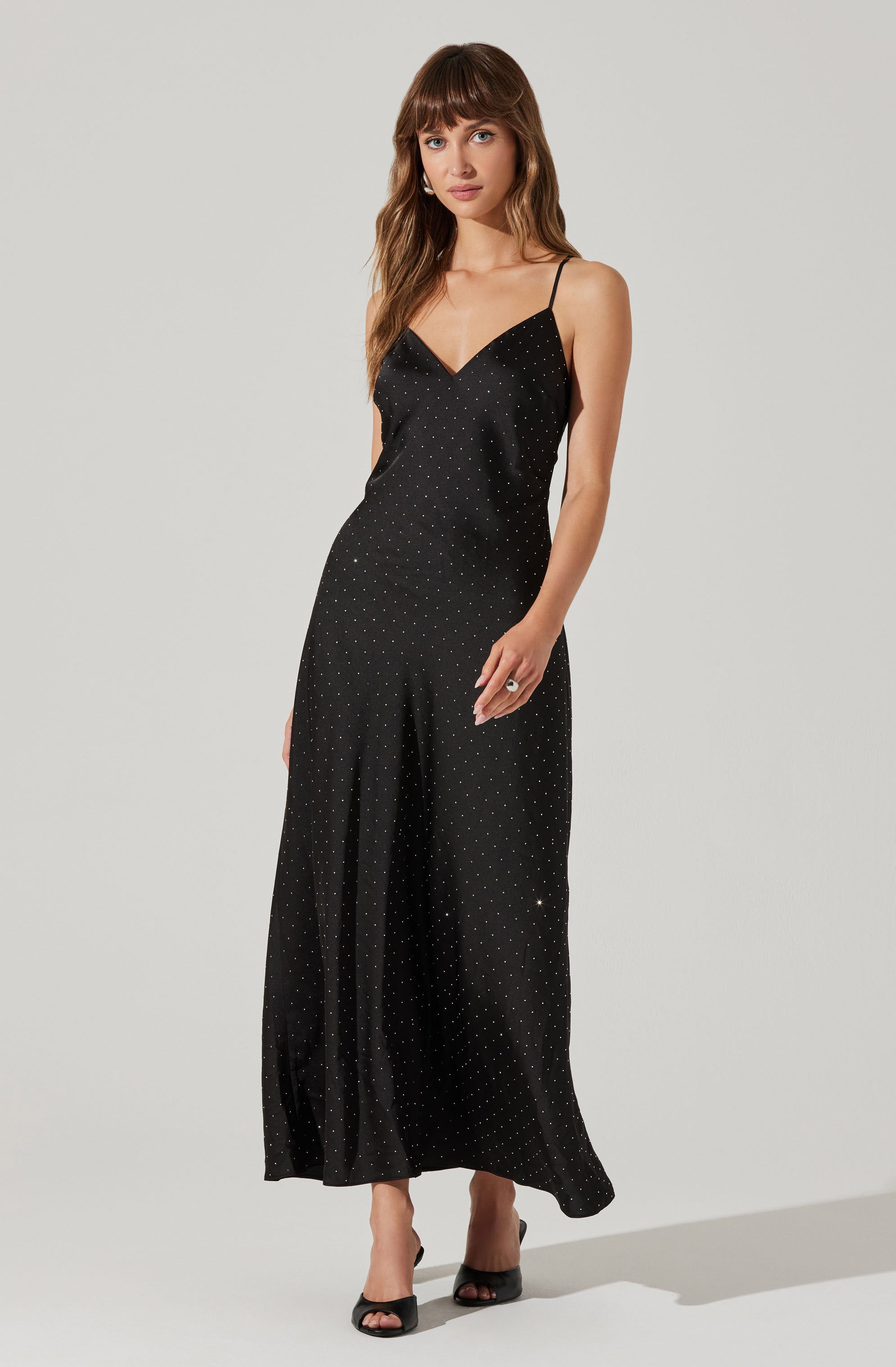 Bonney Rhinestone Maxi Slip Dress-Aljck
