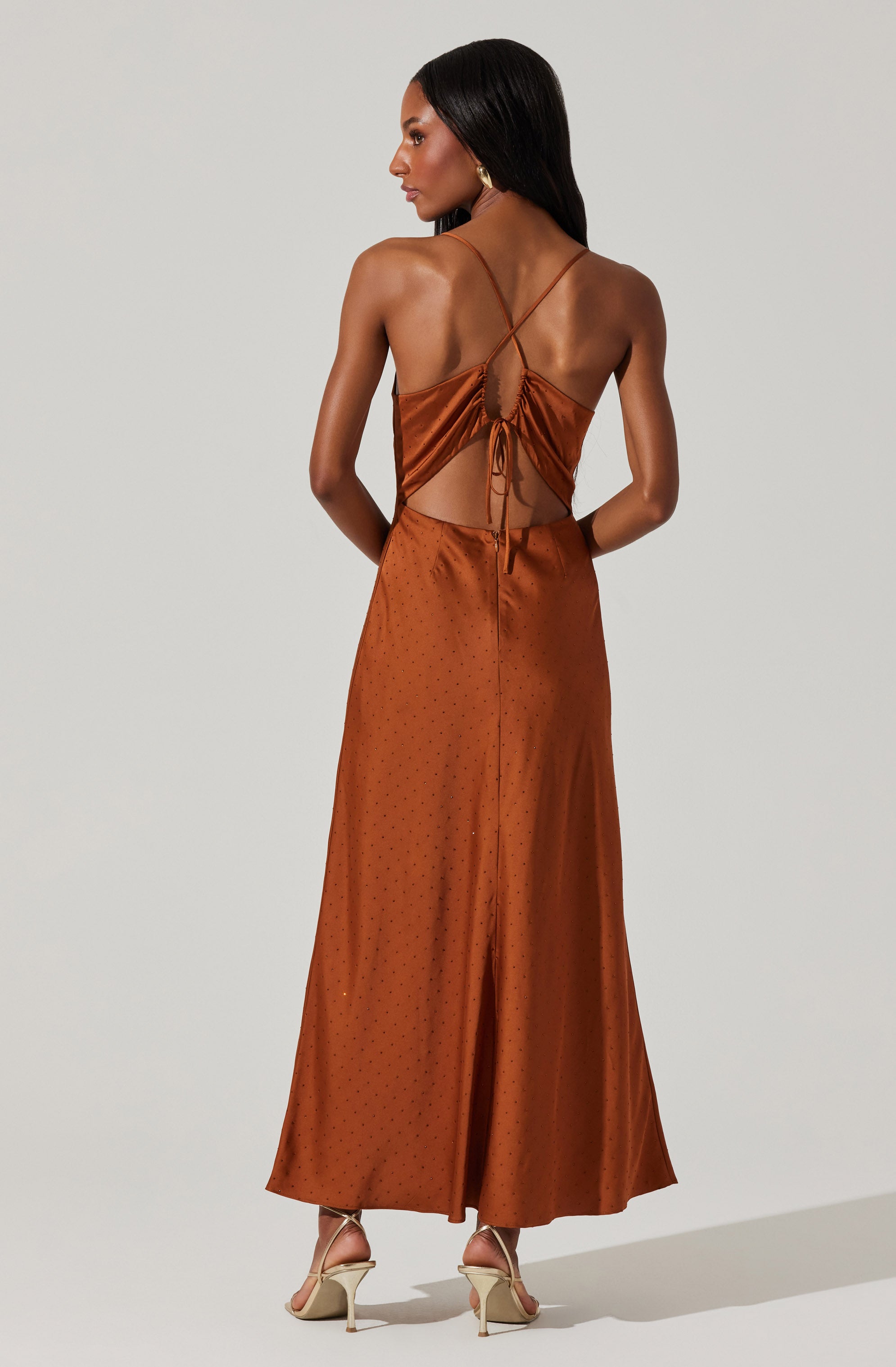 Bonney Rhinestone Maxi Slip Dress-Aljck