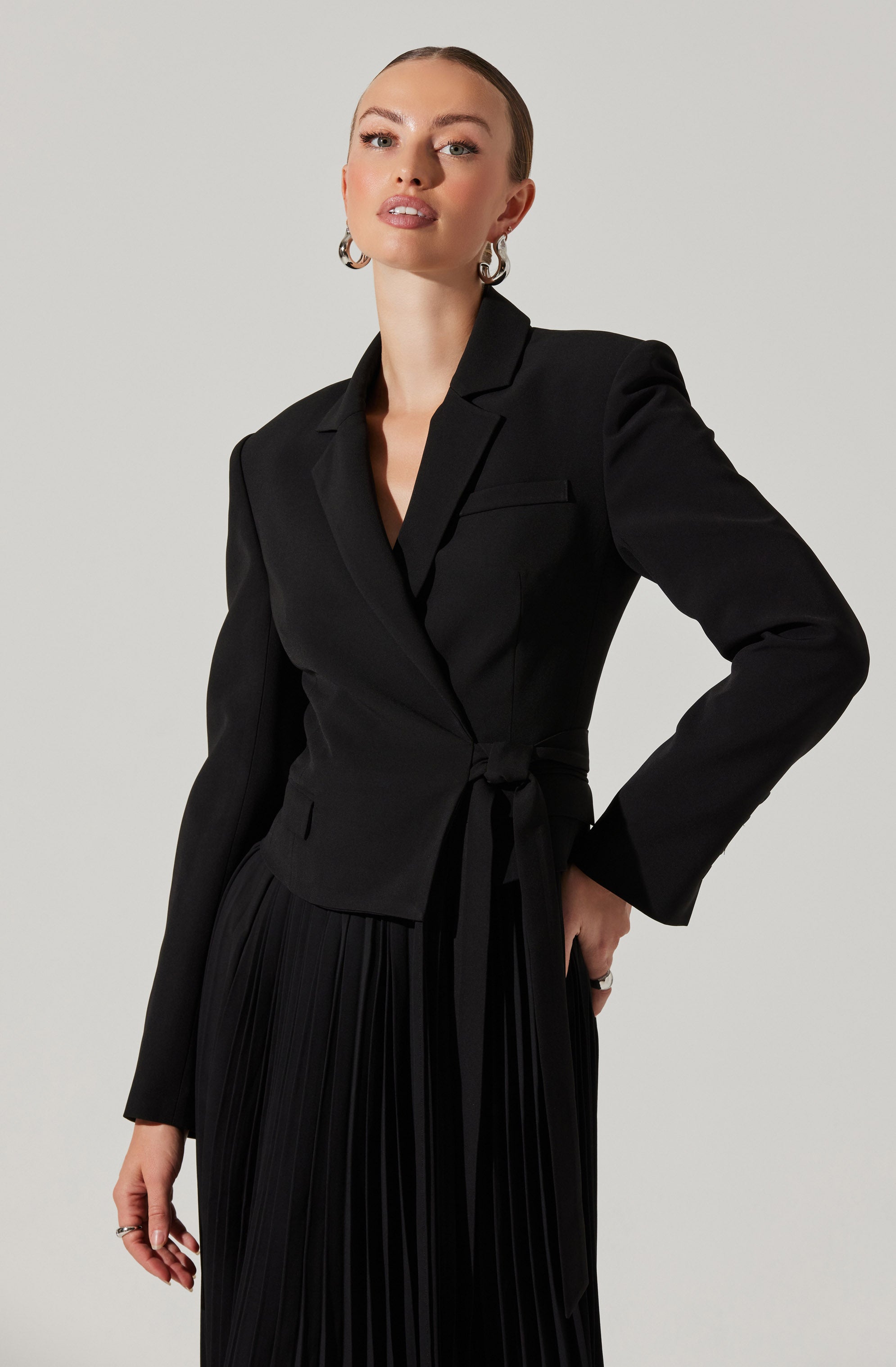 Sekani Mixed Media Wrap Dress-Aljck