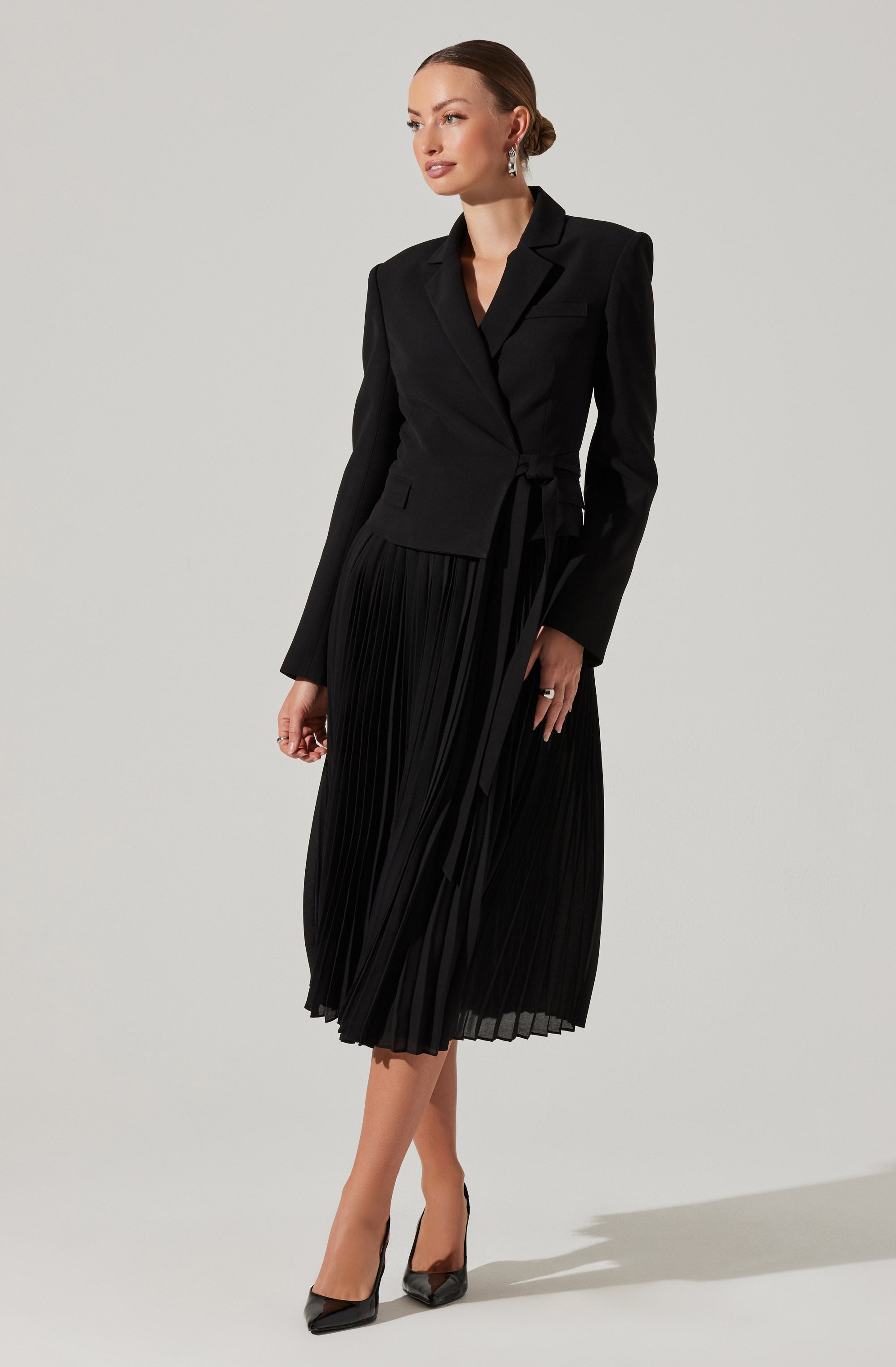 Sekani Mixed Media Wrap Dress-Aljck