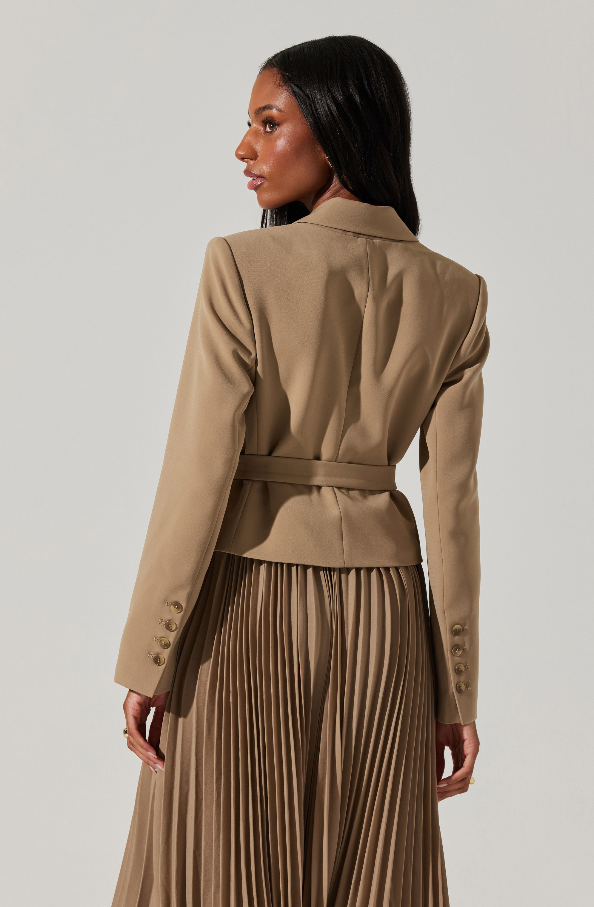 Sekani Mixed Media Wrap Dress-Aljck