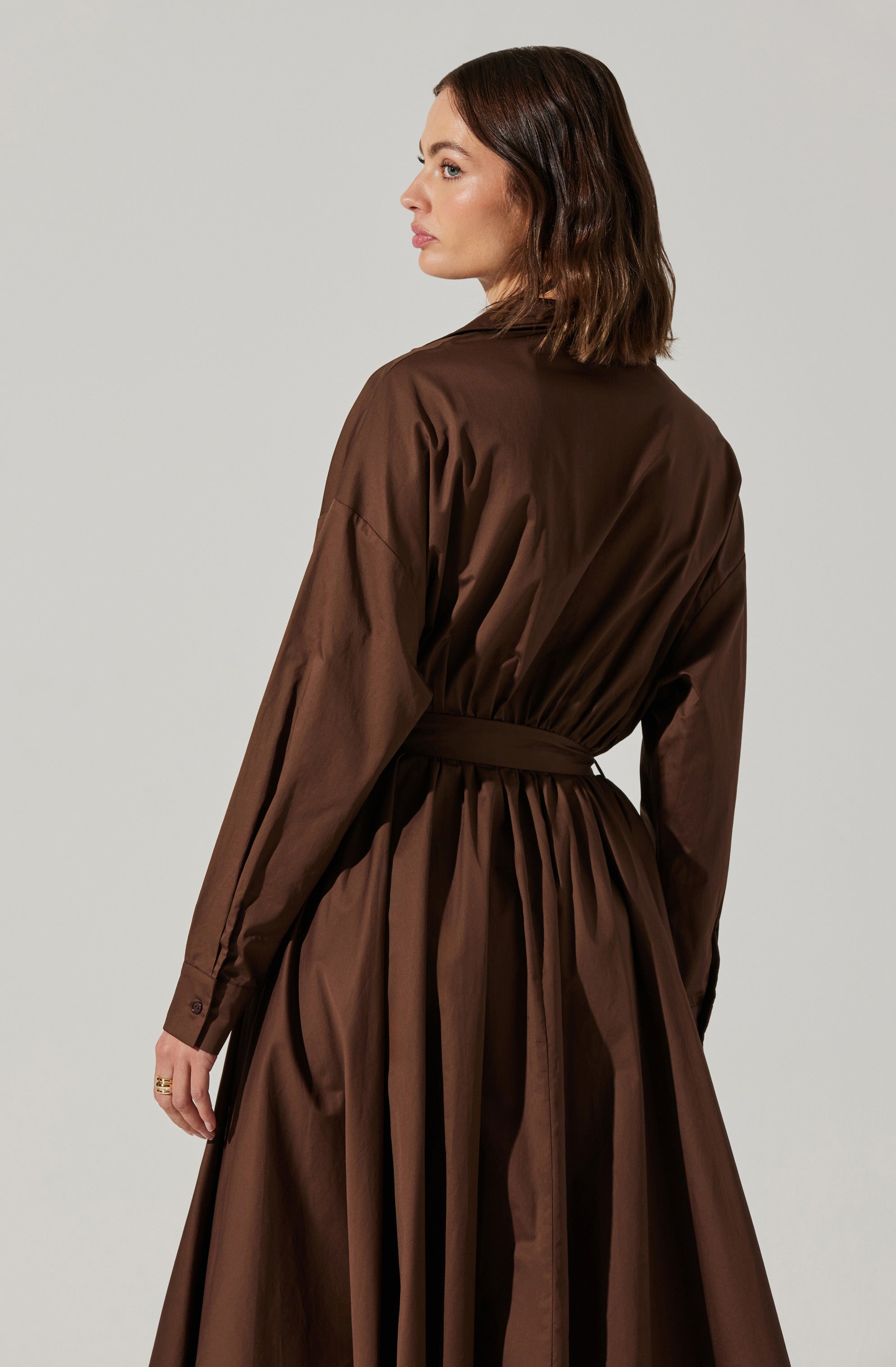 Darany Belted Midi Shirt Dress-Aljck