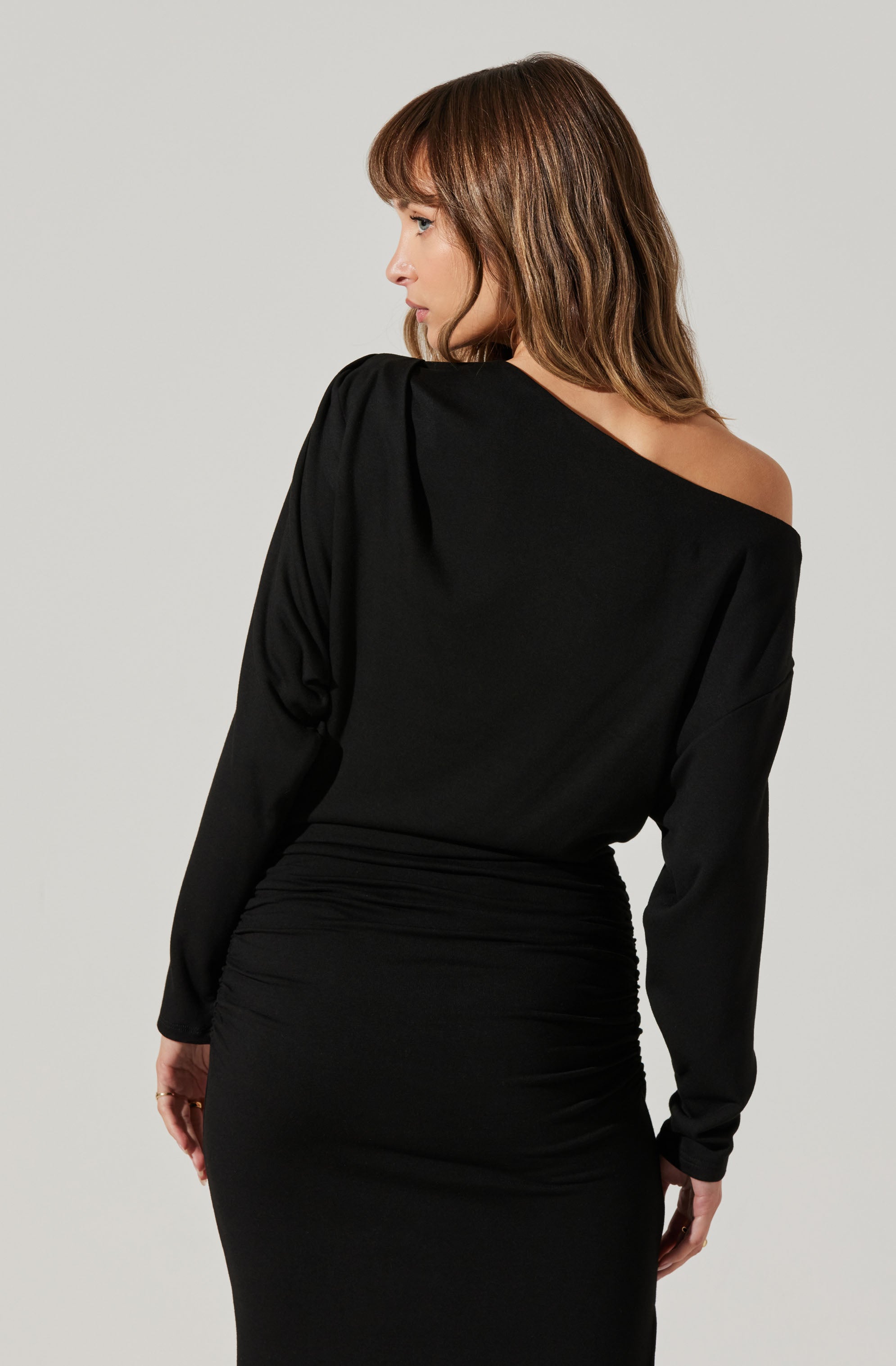 Nary Off Shoulder Midi Dress-Aljck