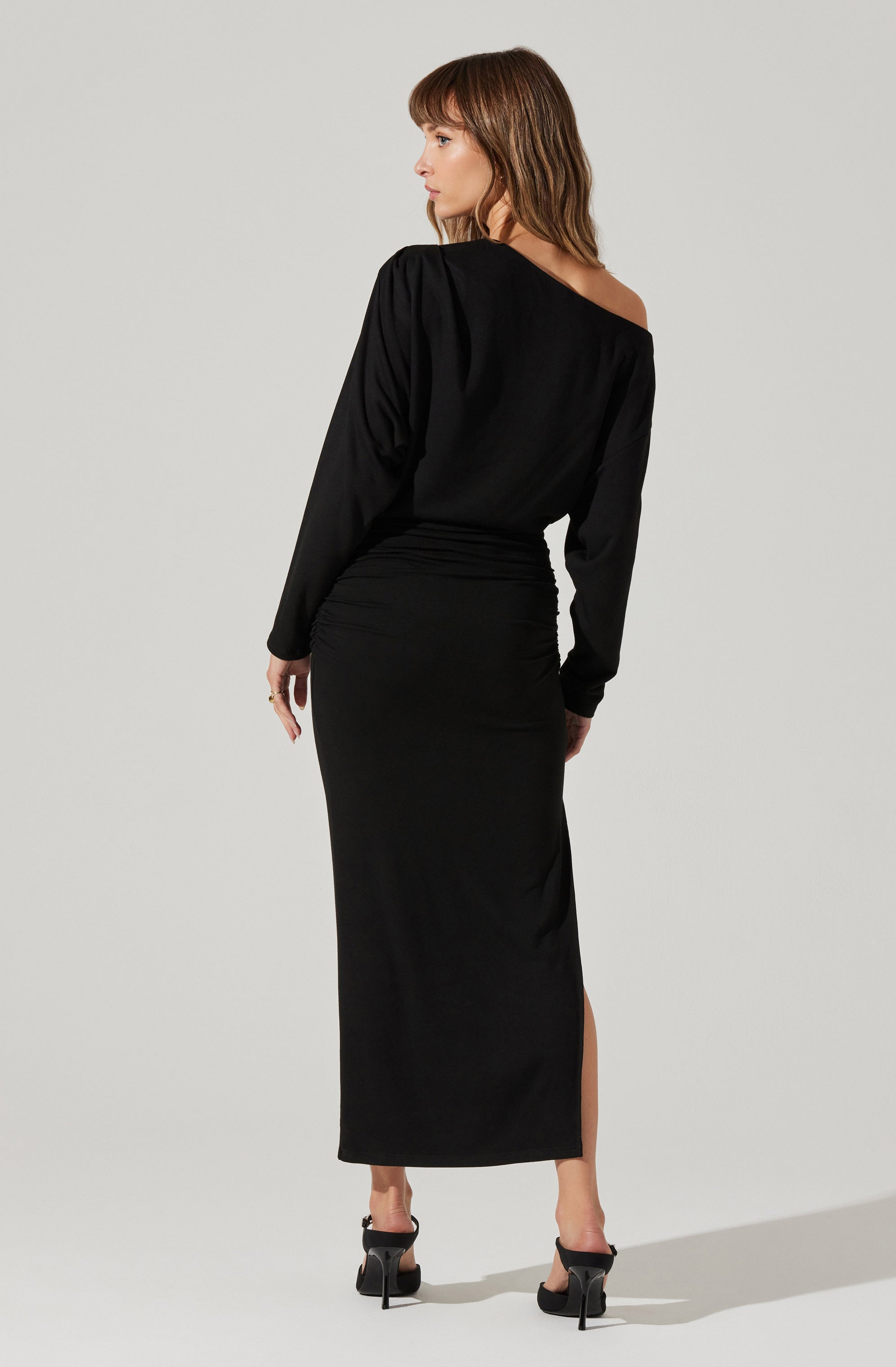 Nary Off Shoulder Midi Dress-Aljck