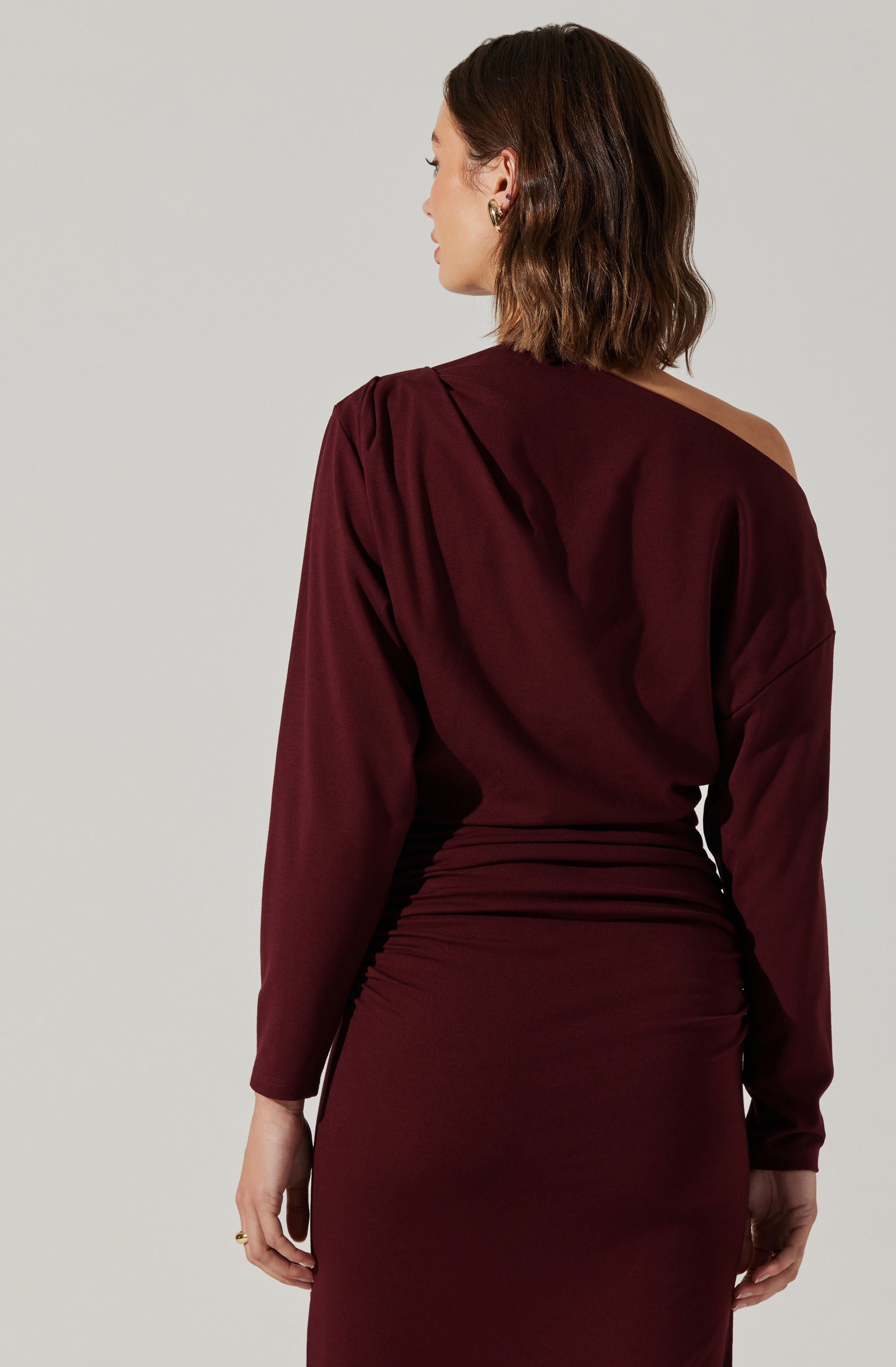 Nary Off Shoulder Midi Dress-Aljck