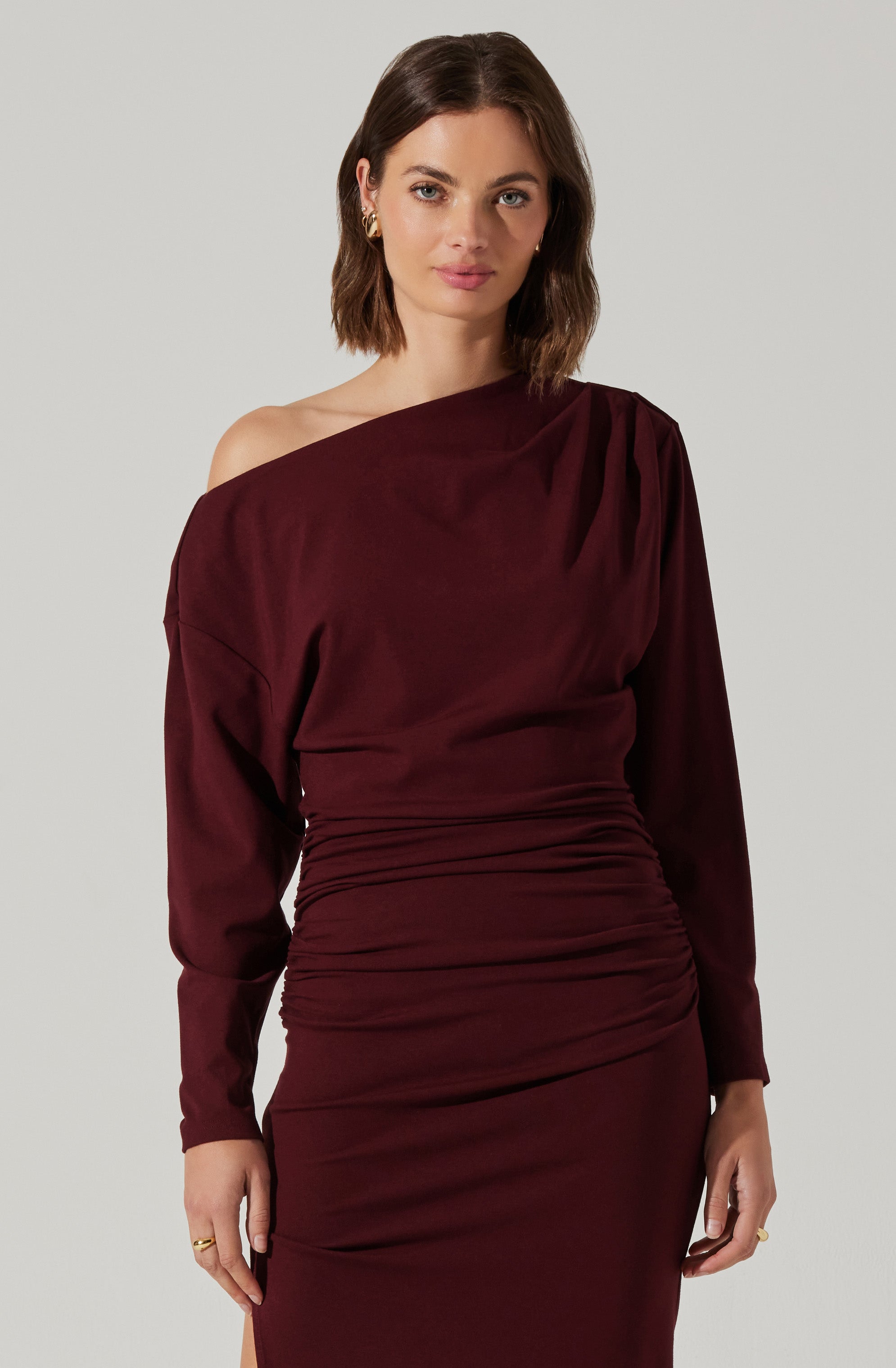 Nary Off Shoulder Midi Dress-Aljck