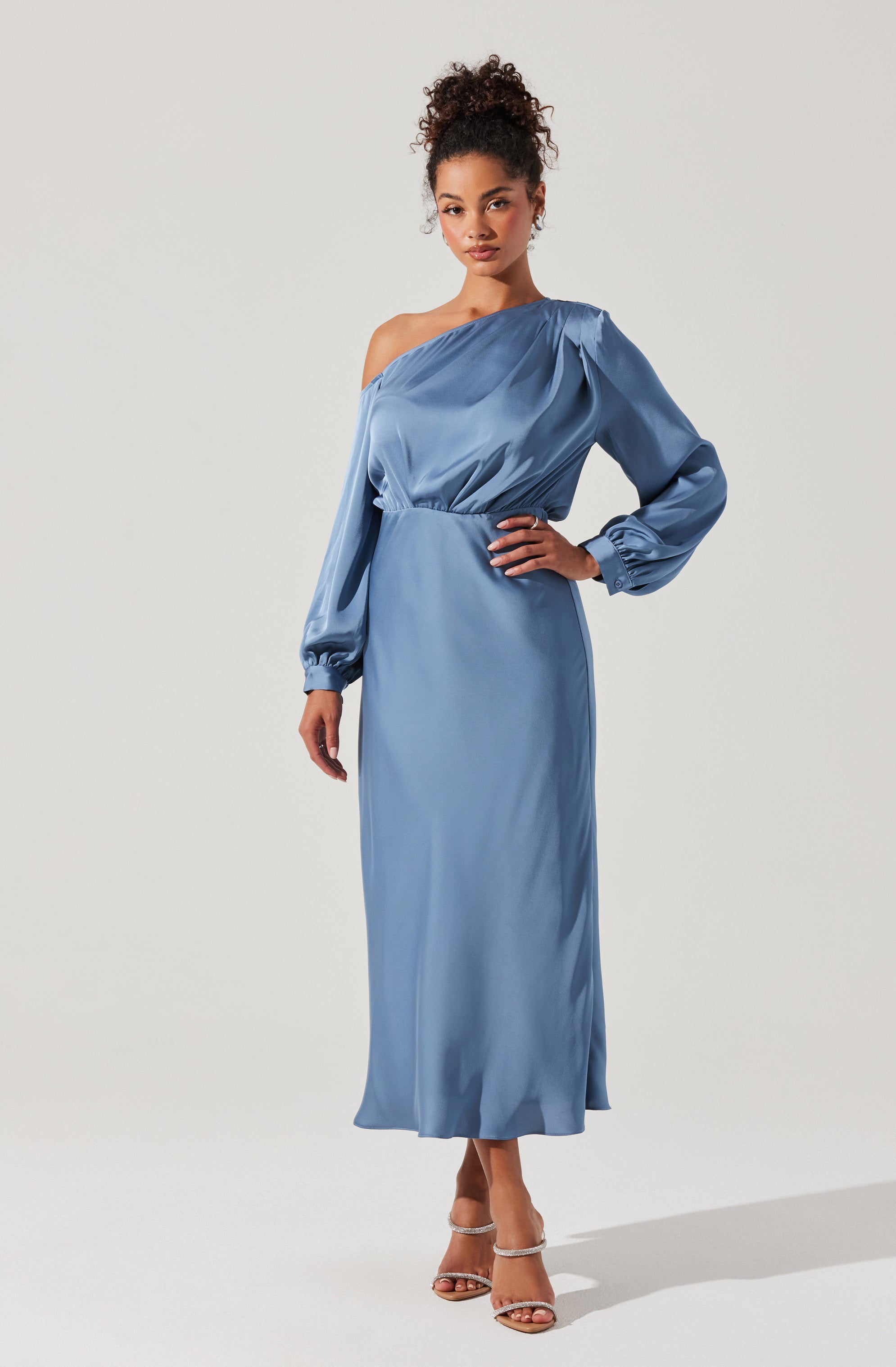 Elwood Satin Off Shoulder Dress-Aljck