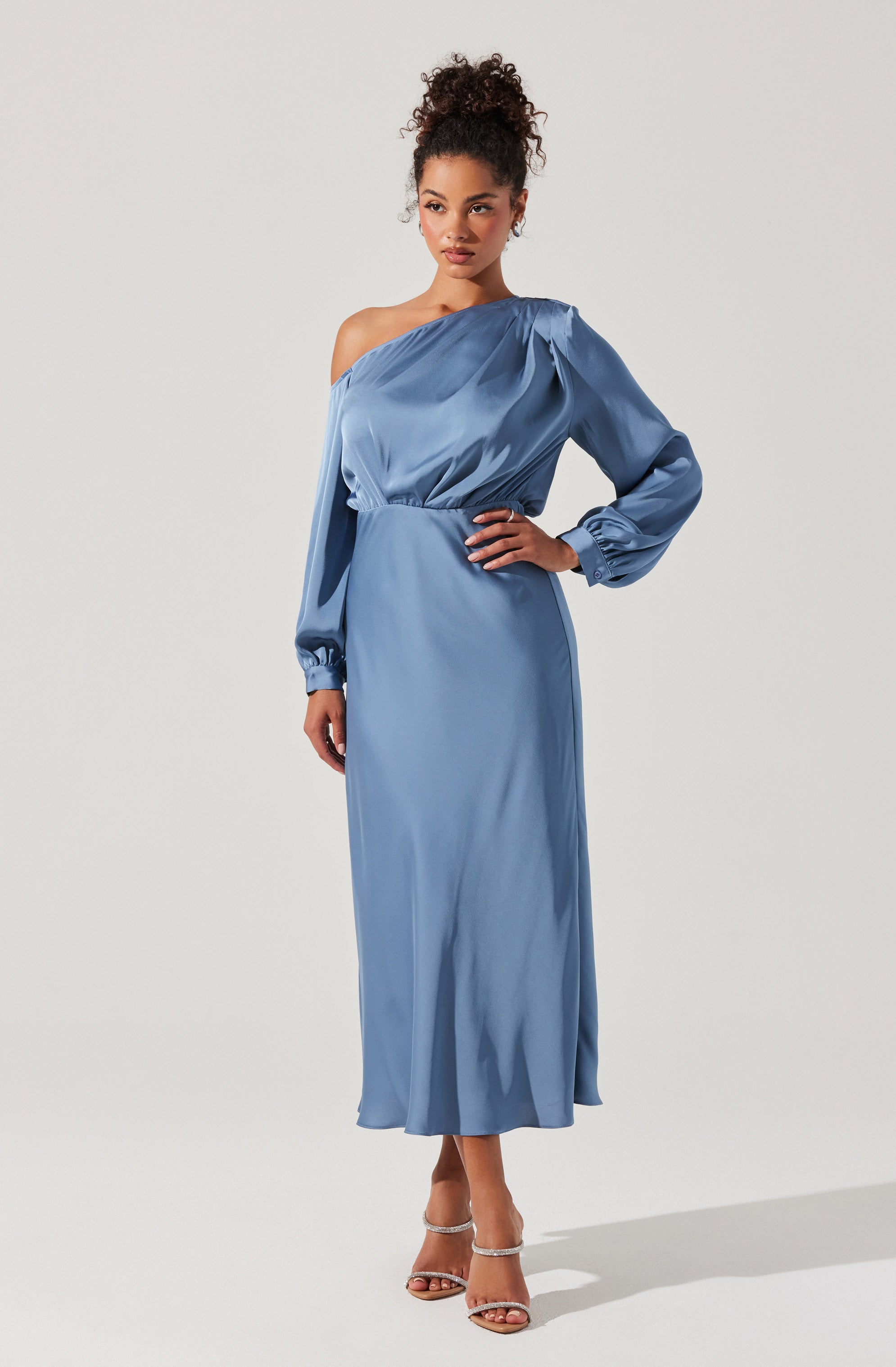 Elwood Satin Off Shoulder Dress-Aljck