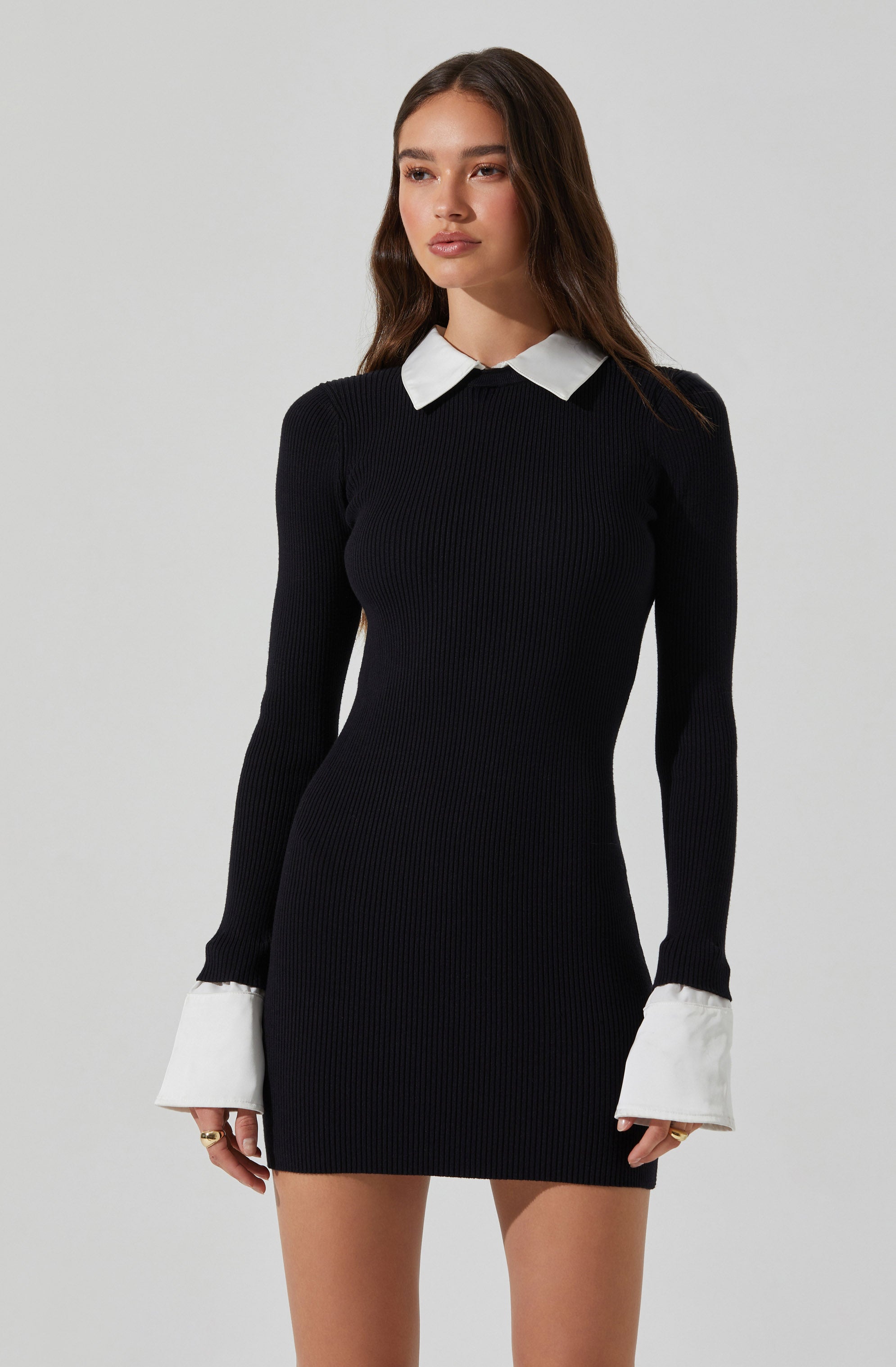 Alexia Mixed Media Mini Dress-Aljck