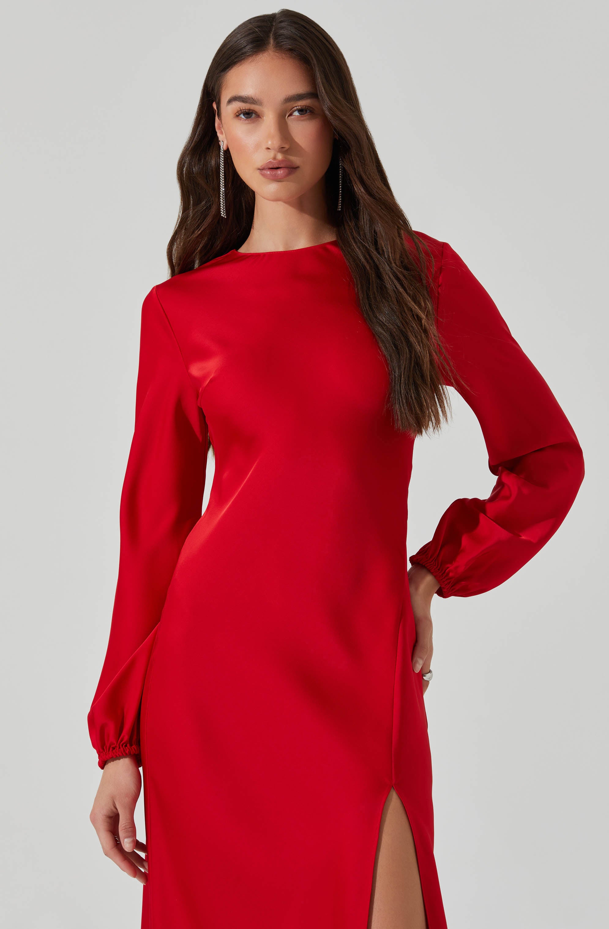 Elyse Satin Maxi Dress-Aljck