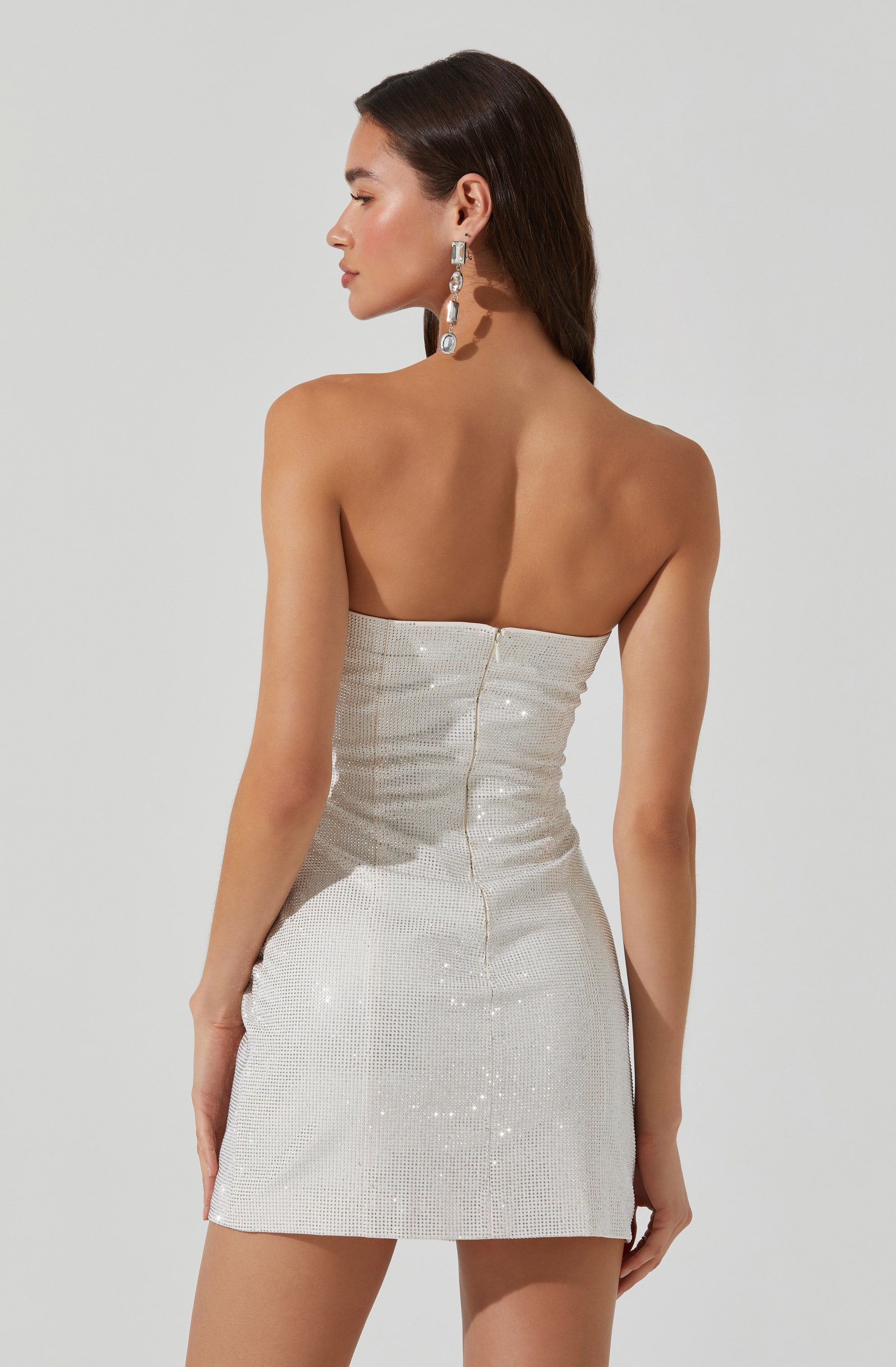 Mira Rhinestone Mini Dress-Aljck