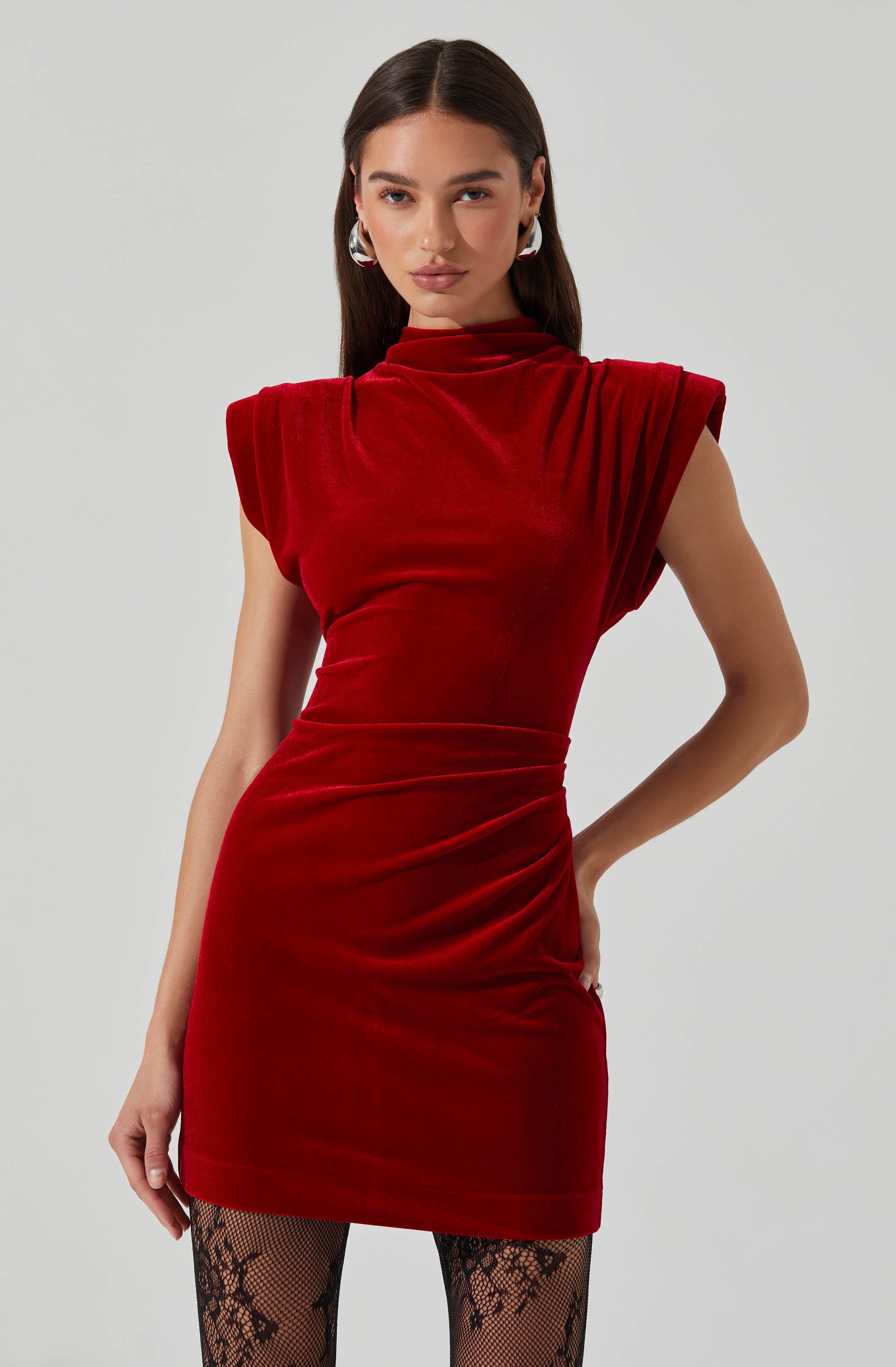 Ila Velvet Mini Dress-Aljck