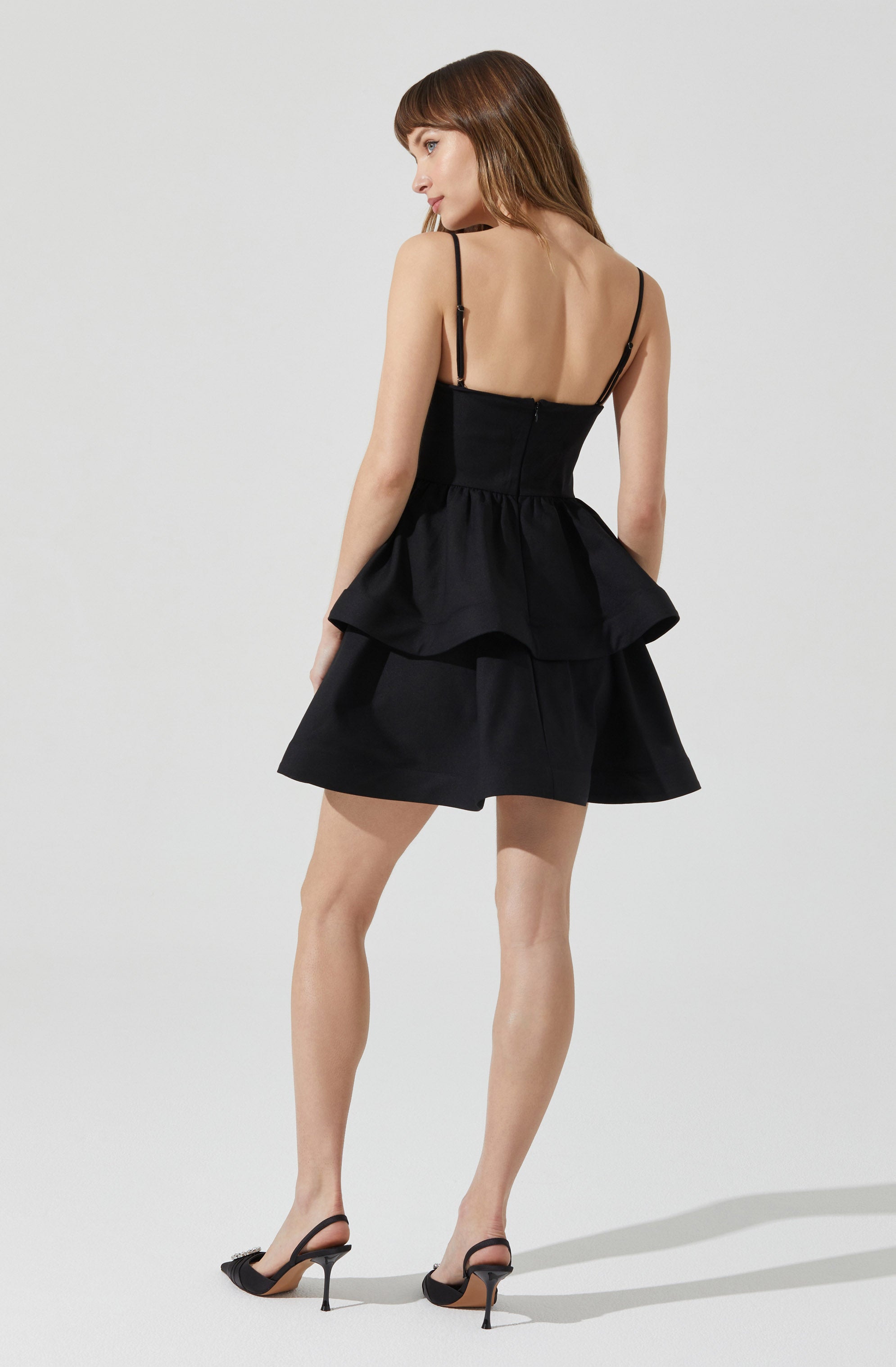 Leola Tiered Skater Mini Dress-Aljck
