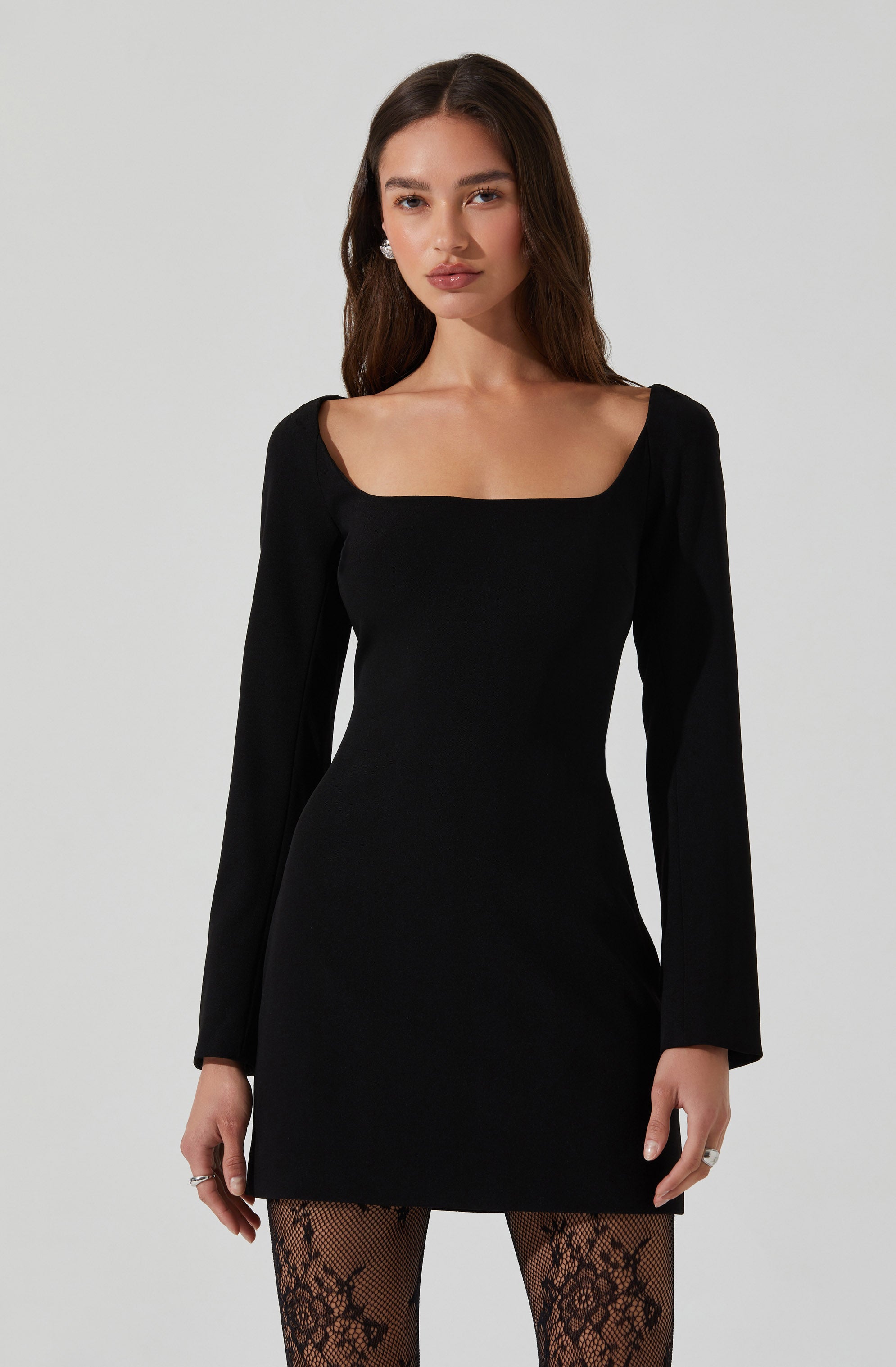 Calanthe Square Neck Mini Dress-Aljck