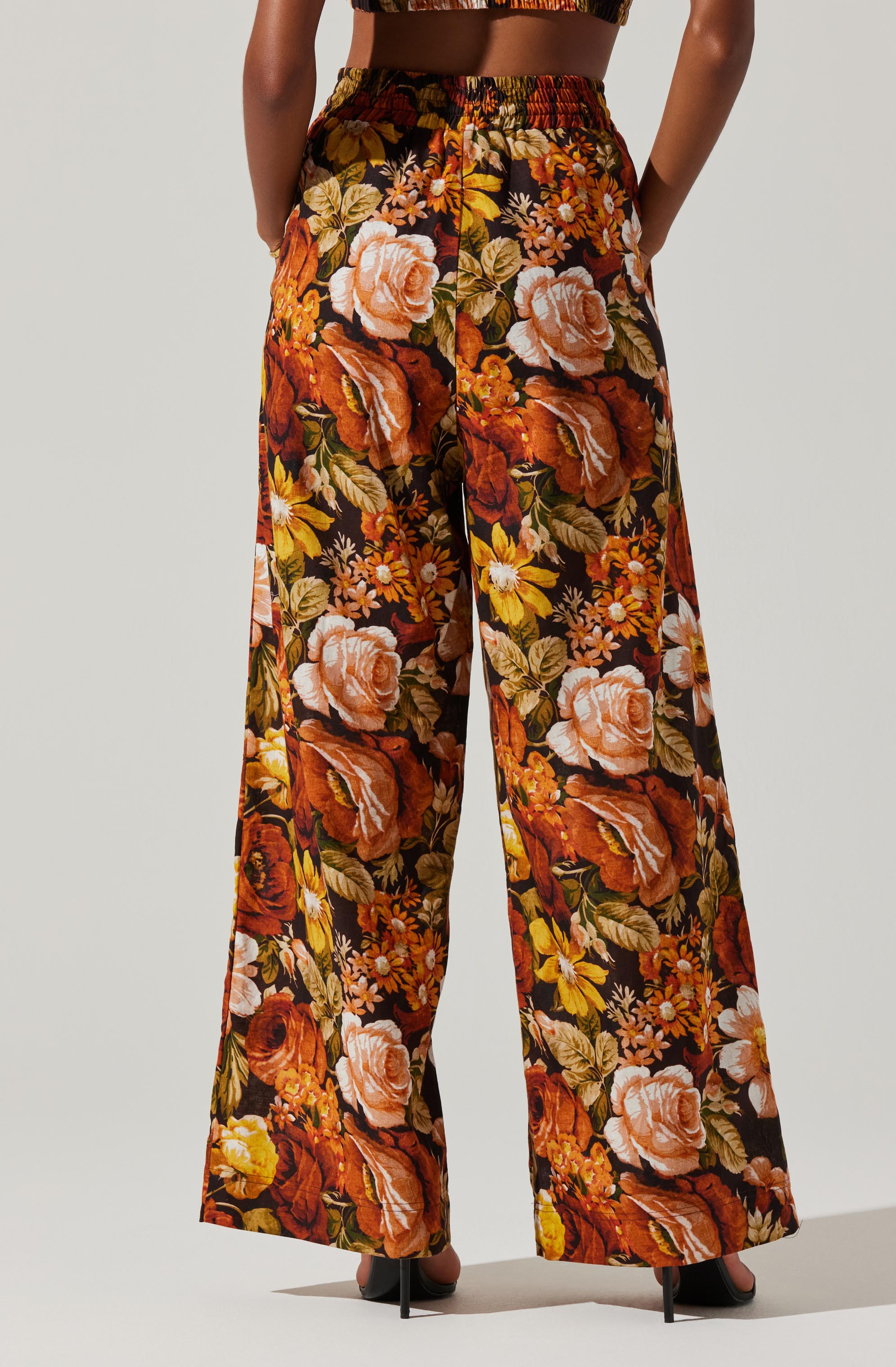 Femi Floral Wide Leg Pants-Aljck