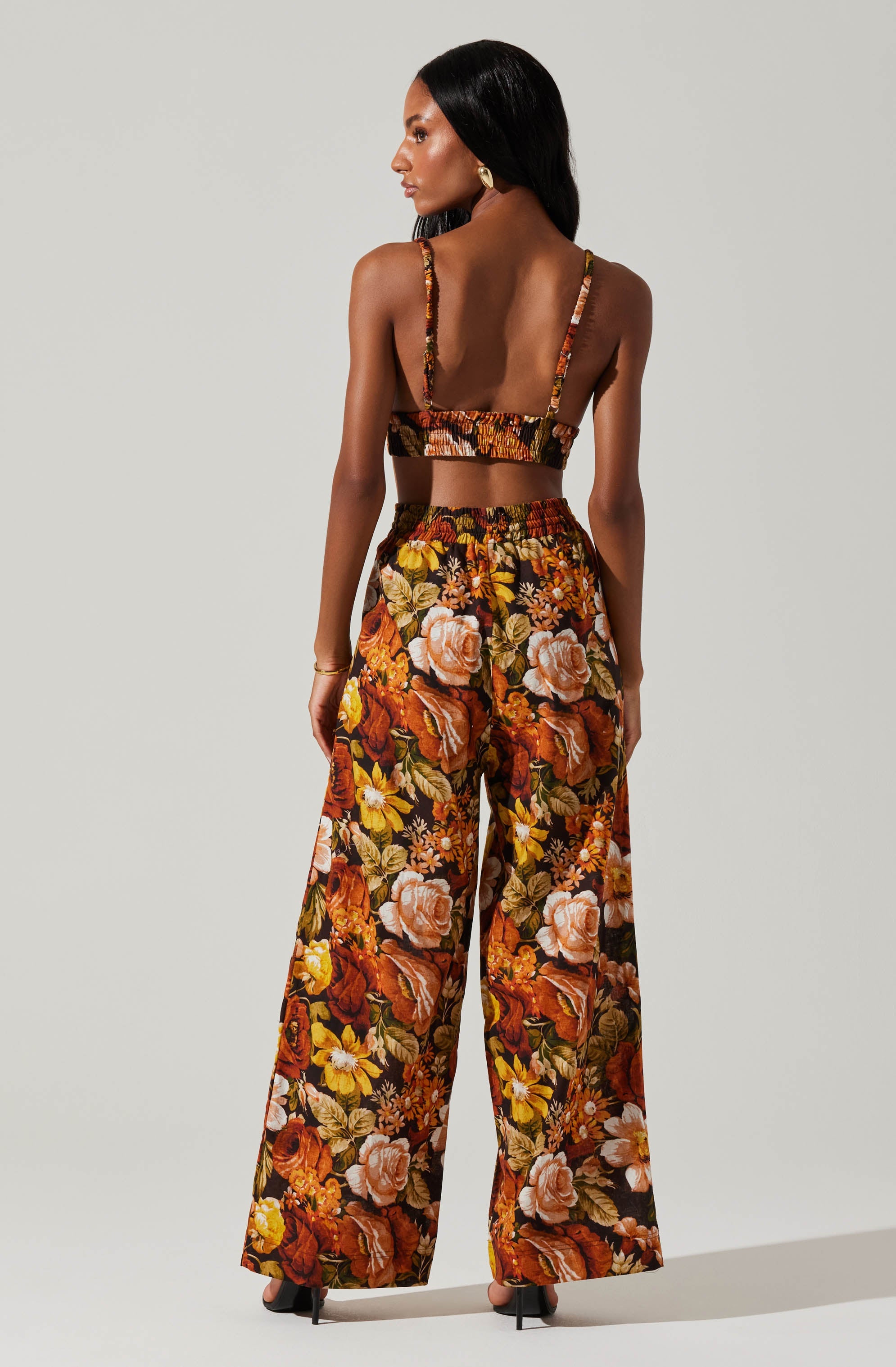 Femi Floral Wide Leg Pants-Aljck