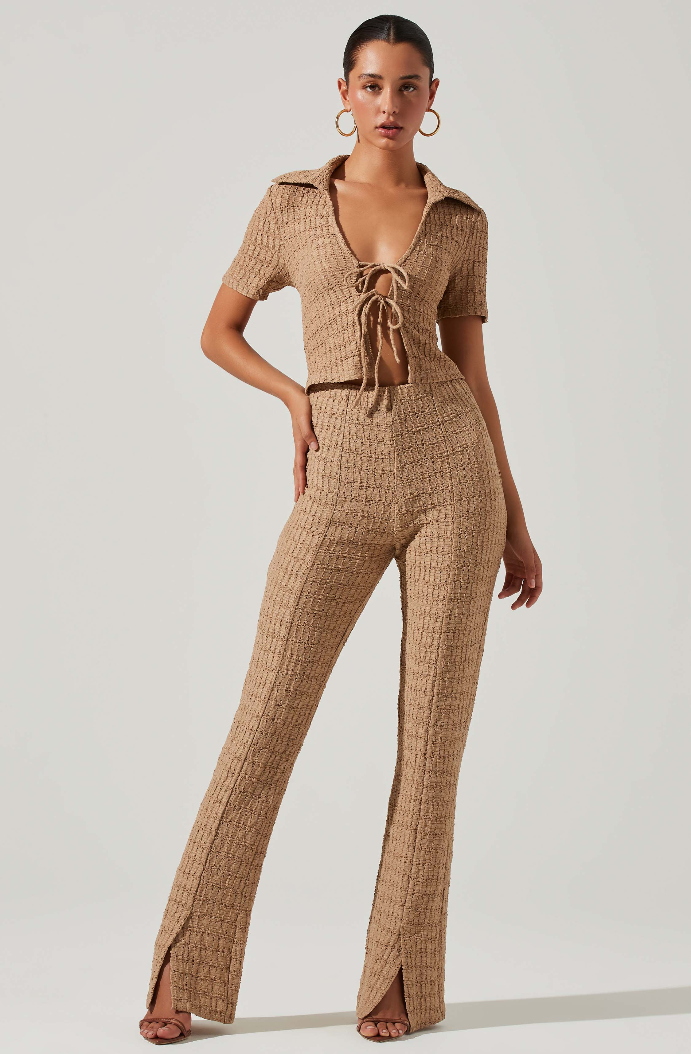 Zoey Seamed Split Hem Pants-Aljck