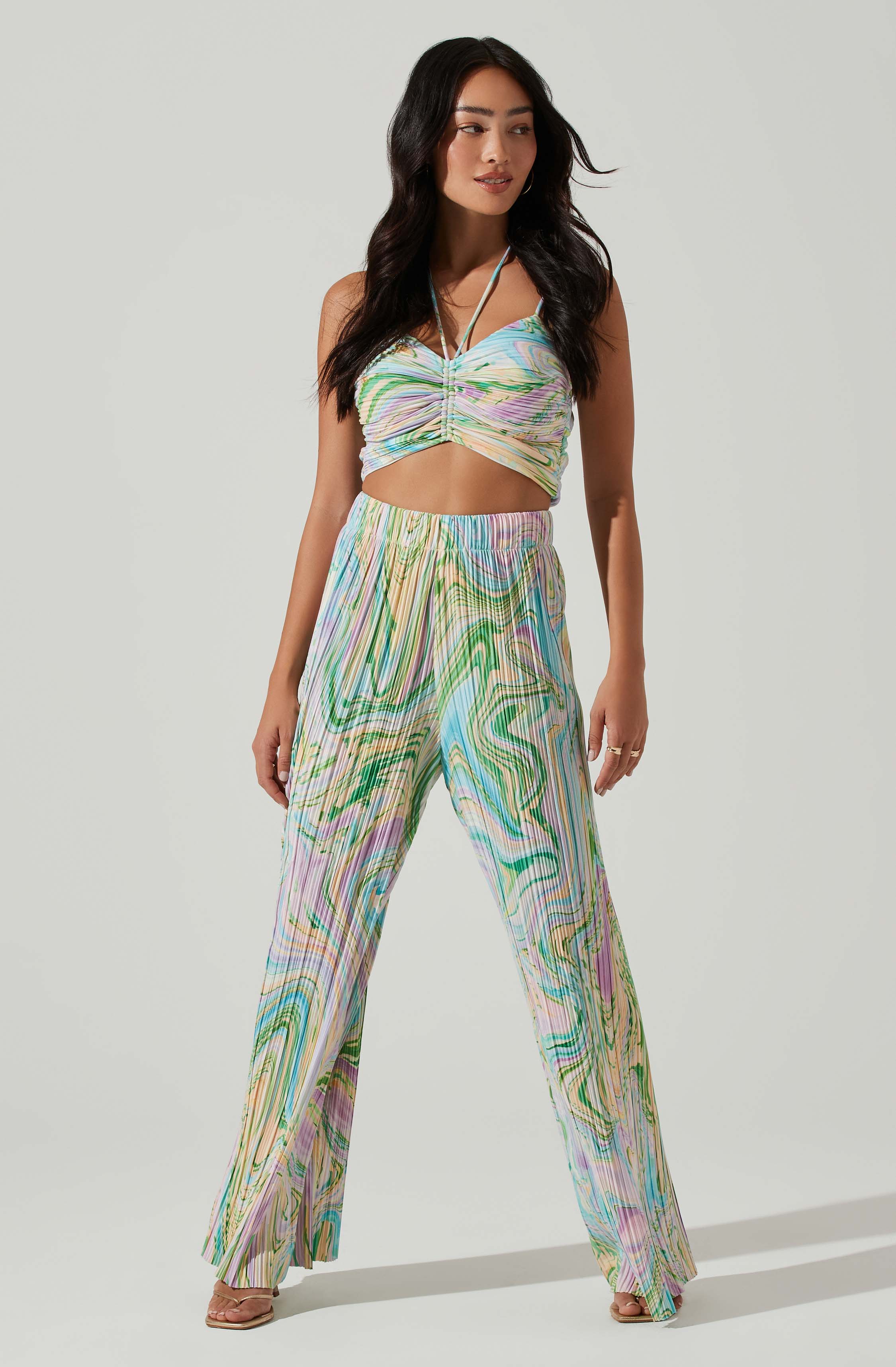 Savine Ruched Tie Dye Pants-Aljck