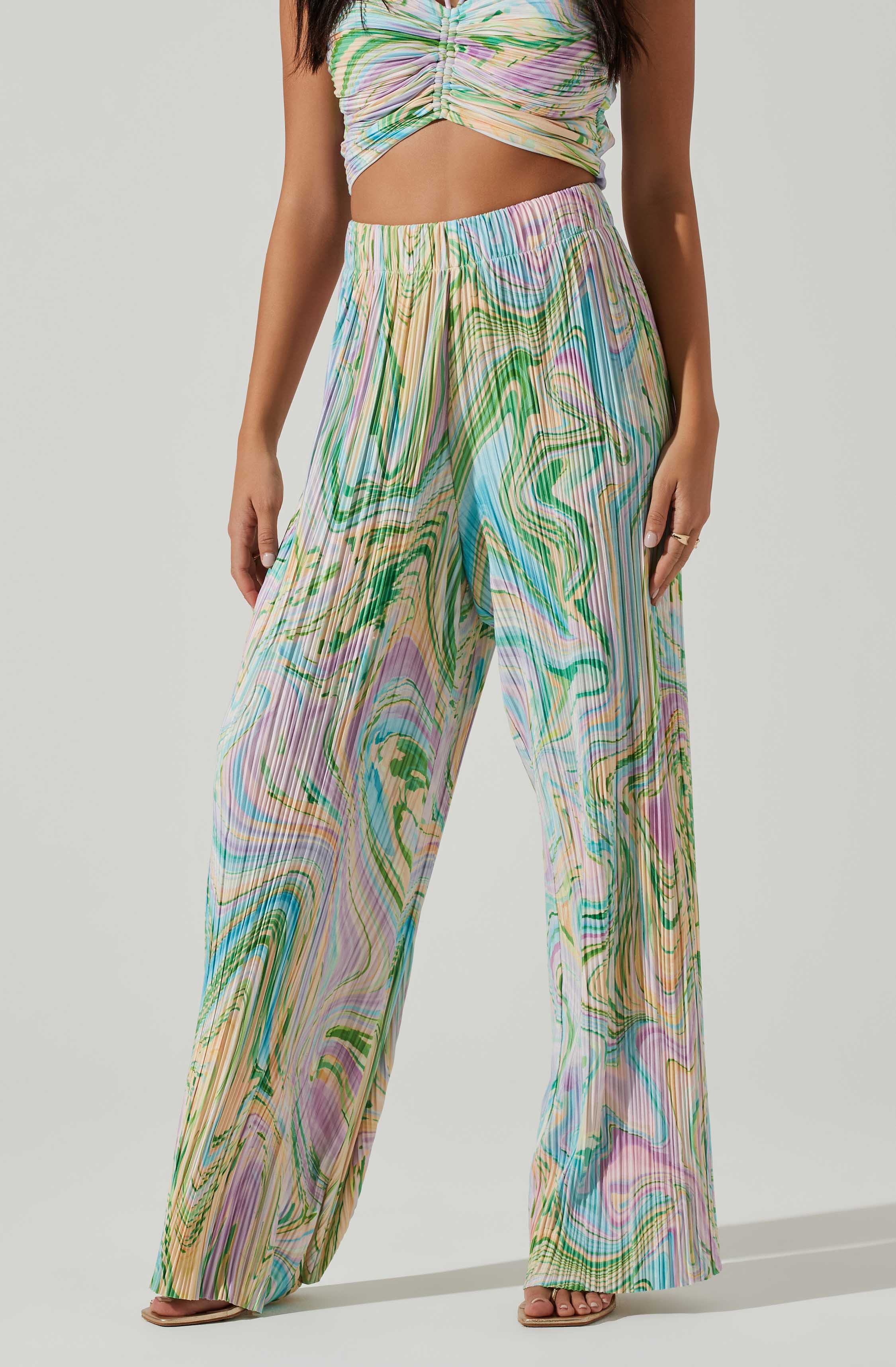 Savine Ruched Tie Dye Pants-Aljck