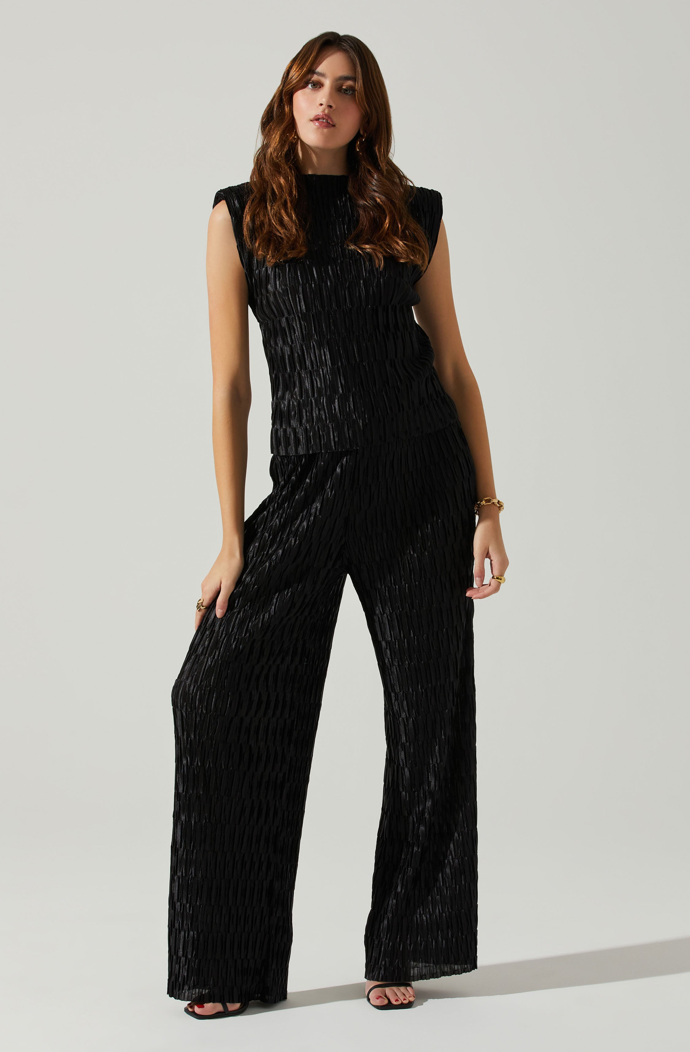 Savine Textured Pants-Aljck