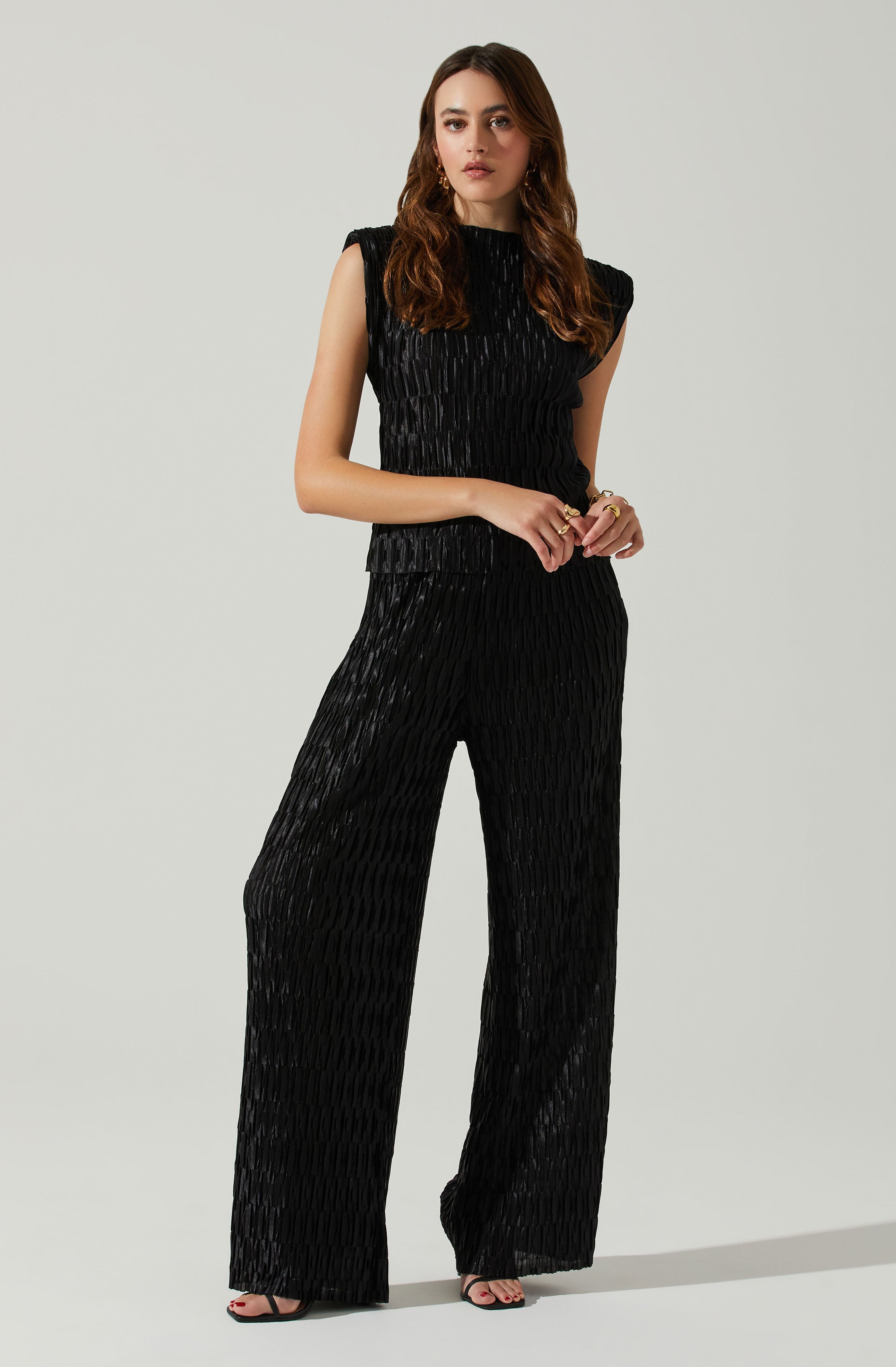 Savine Textured Pants-Aljck