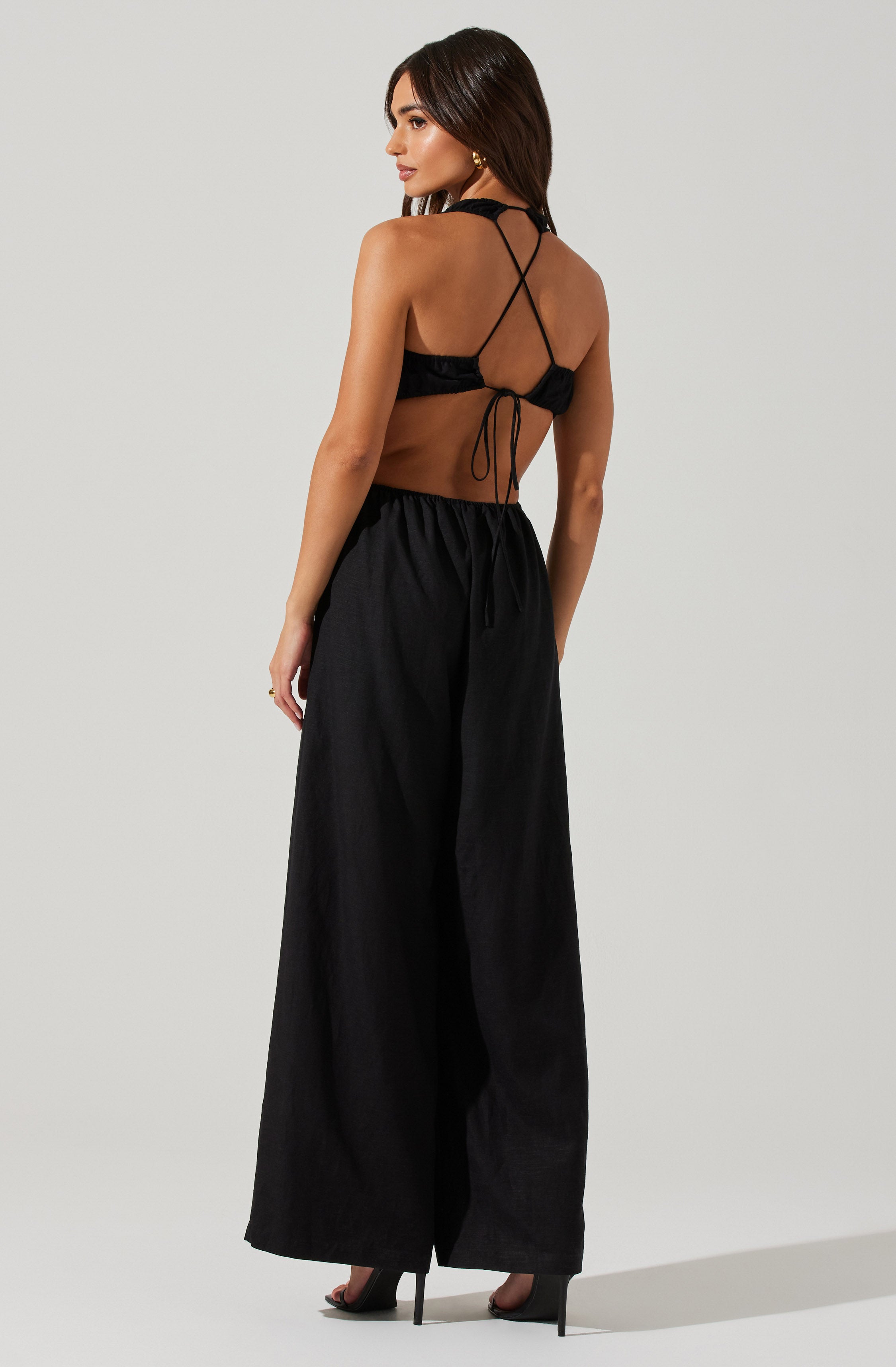 Donella Wide Leg Cutout Jumpsuit-Aljck