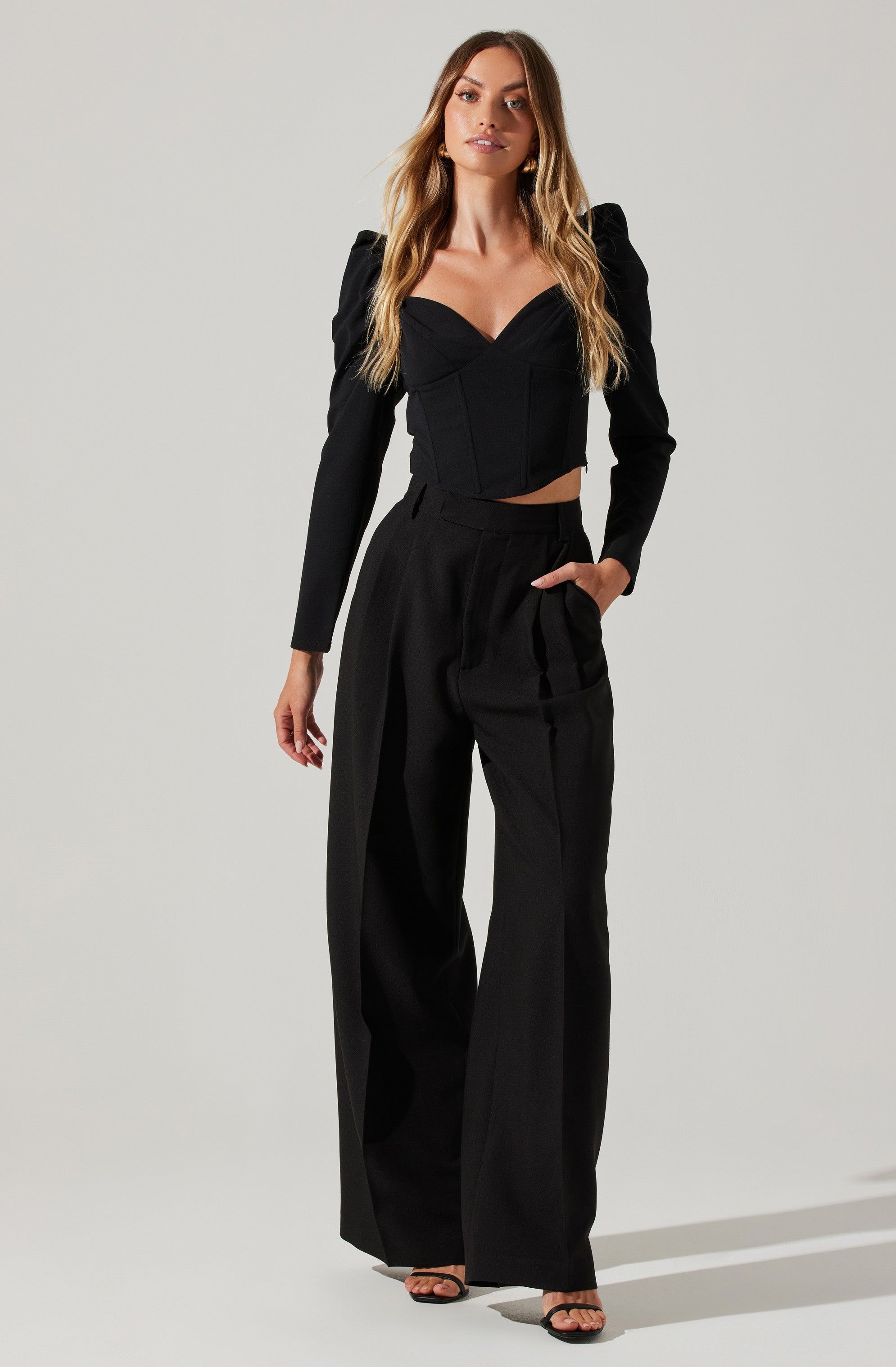 Milani Wide Leg Trouser Pants-Aljck