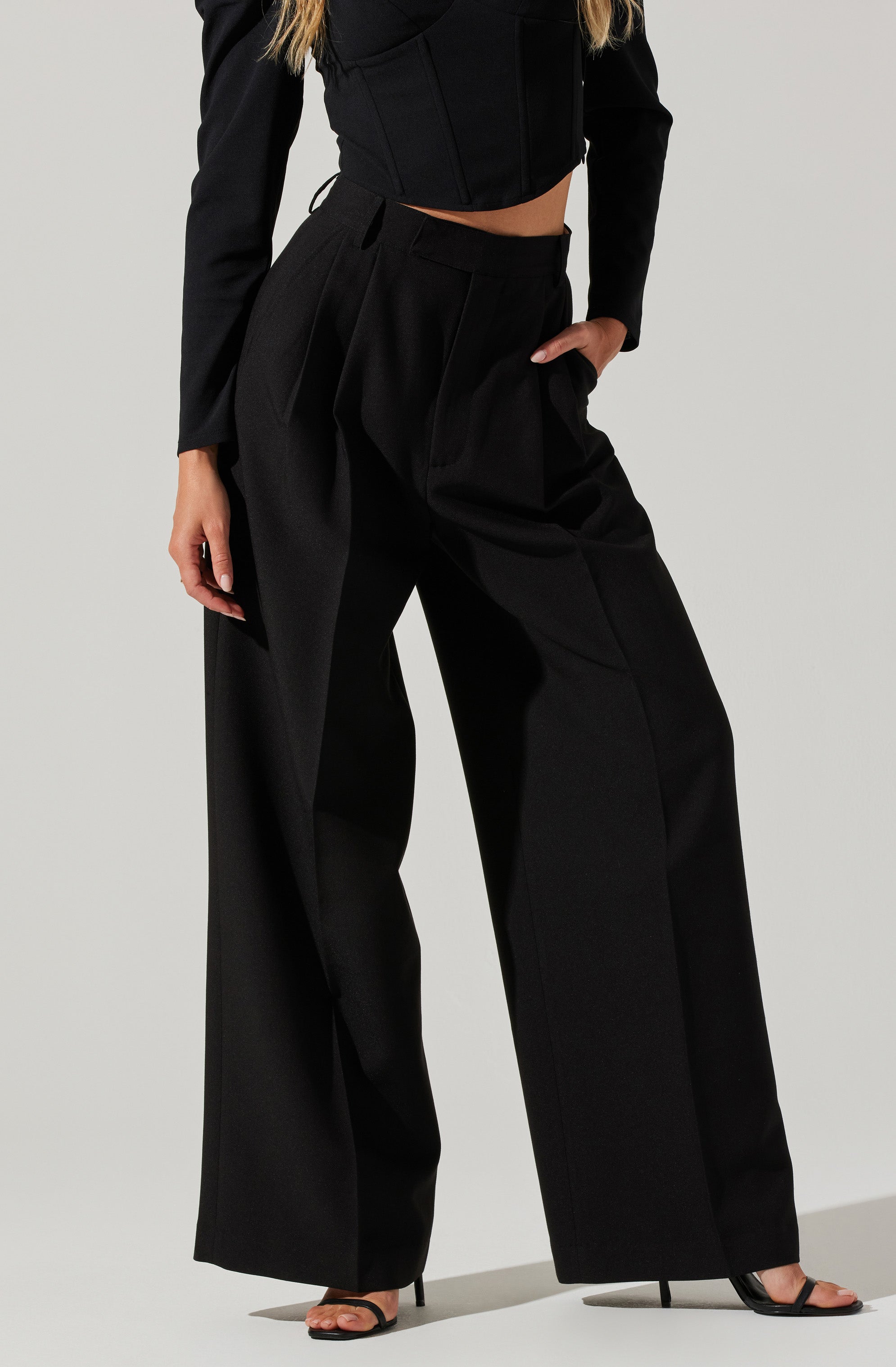 Milani Wide Leg Trouser Pants-Aljck