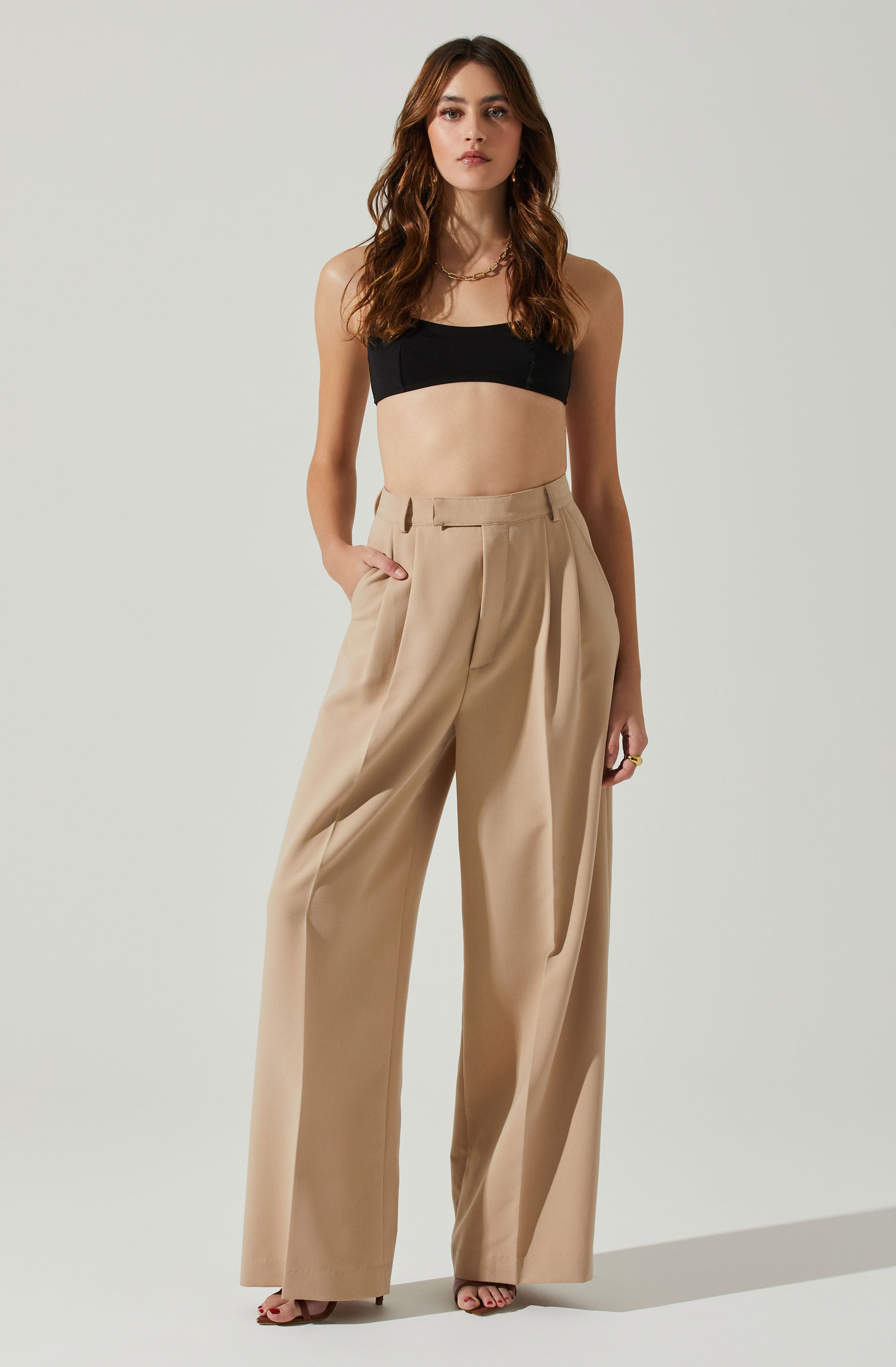 Milani Wide Leg Trouser Pants-Aljck